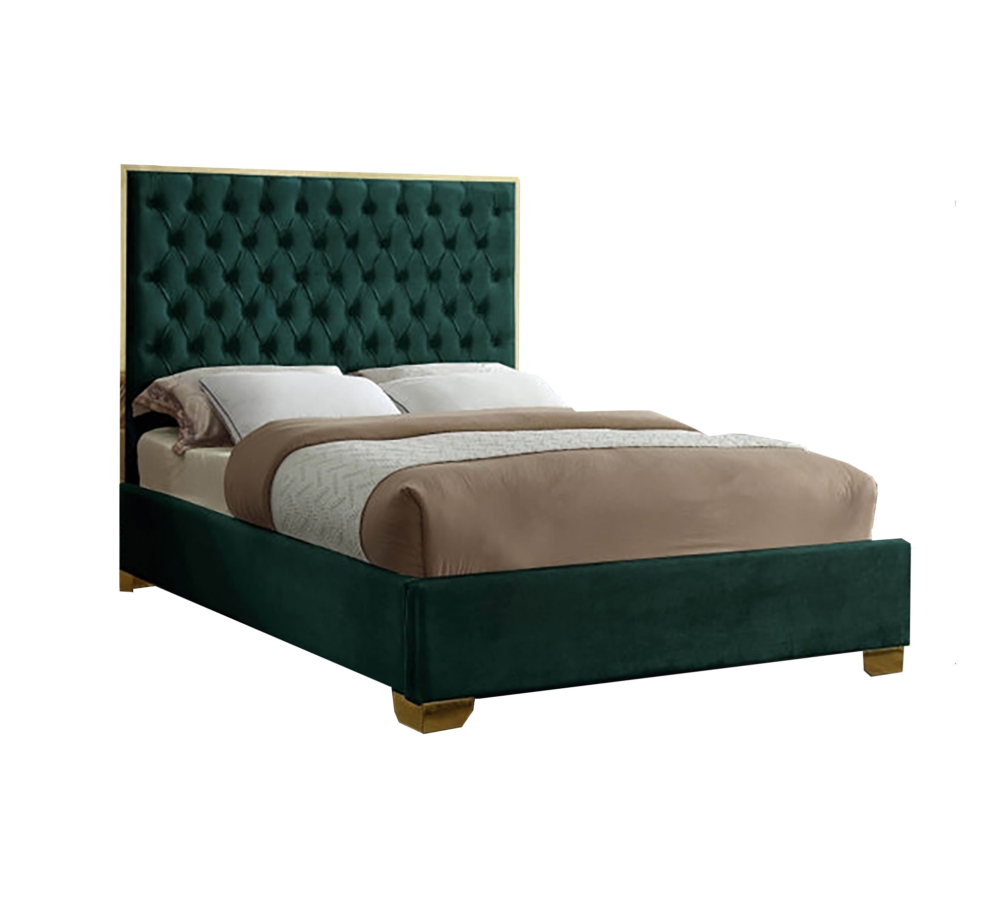 Bed with a steel frame and gold legs - Vitrine Furniture - Furniture