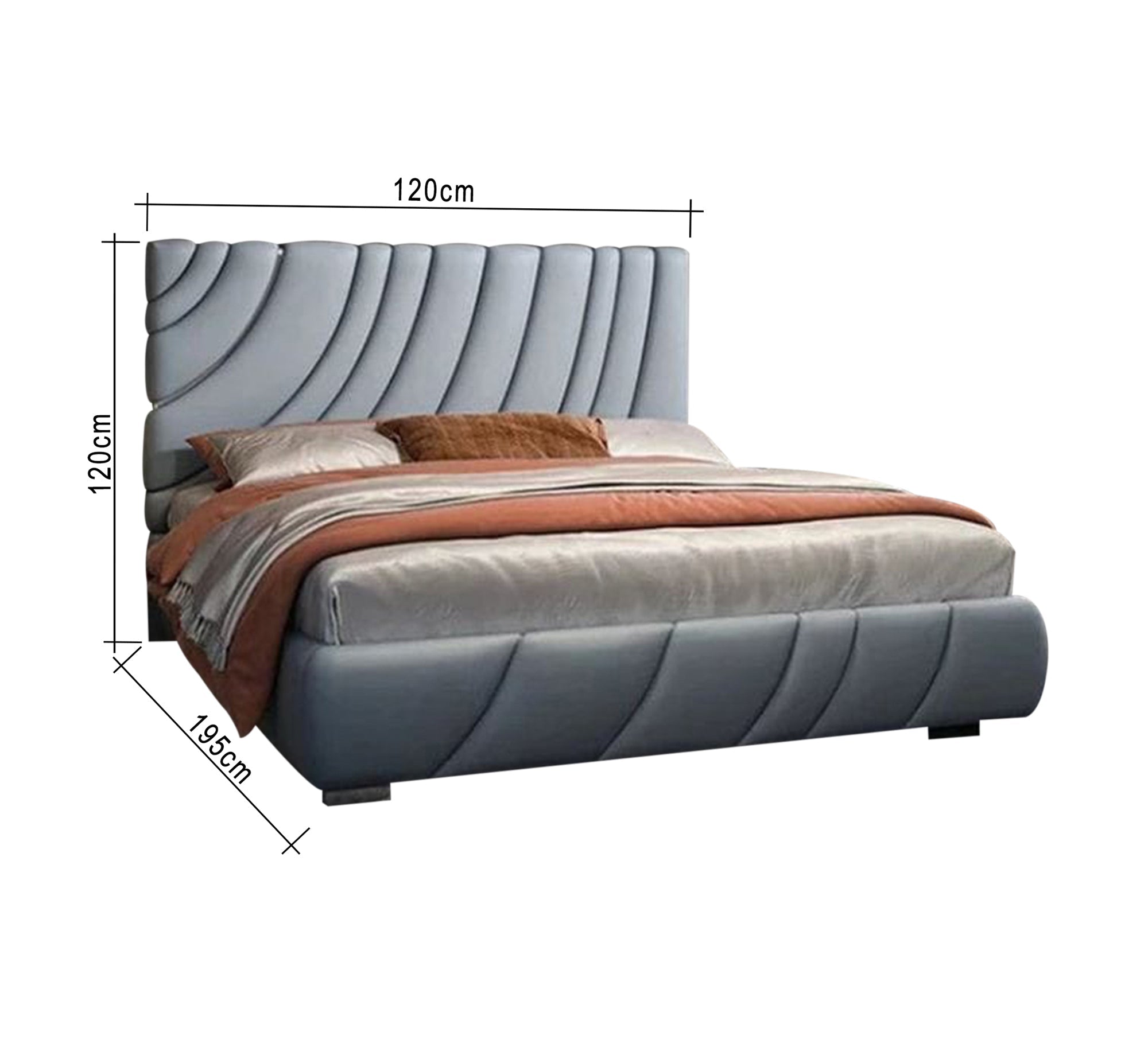 Bed with backrest in semicircular lines - Vitrine Furniture - Furniture
