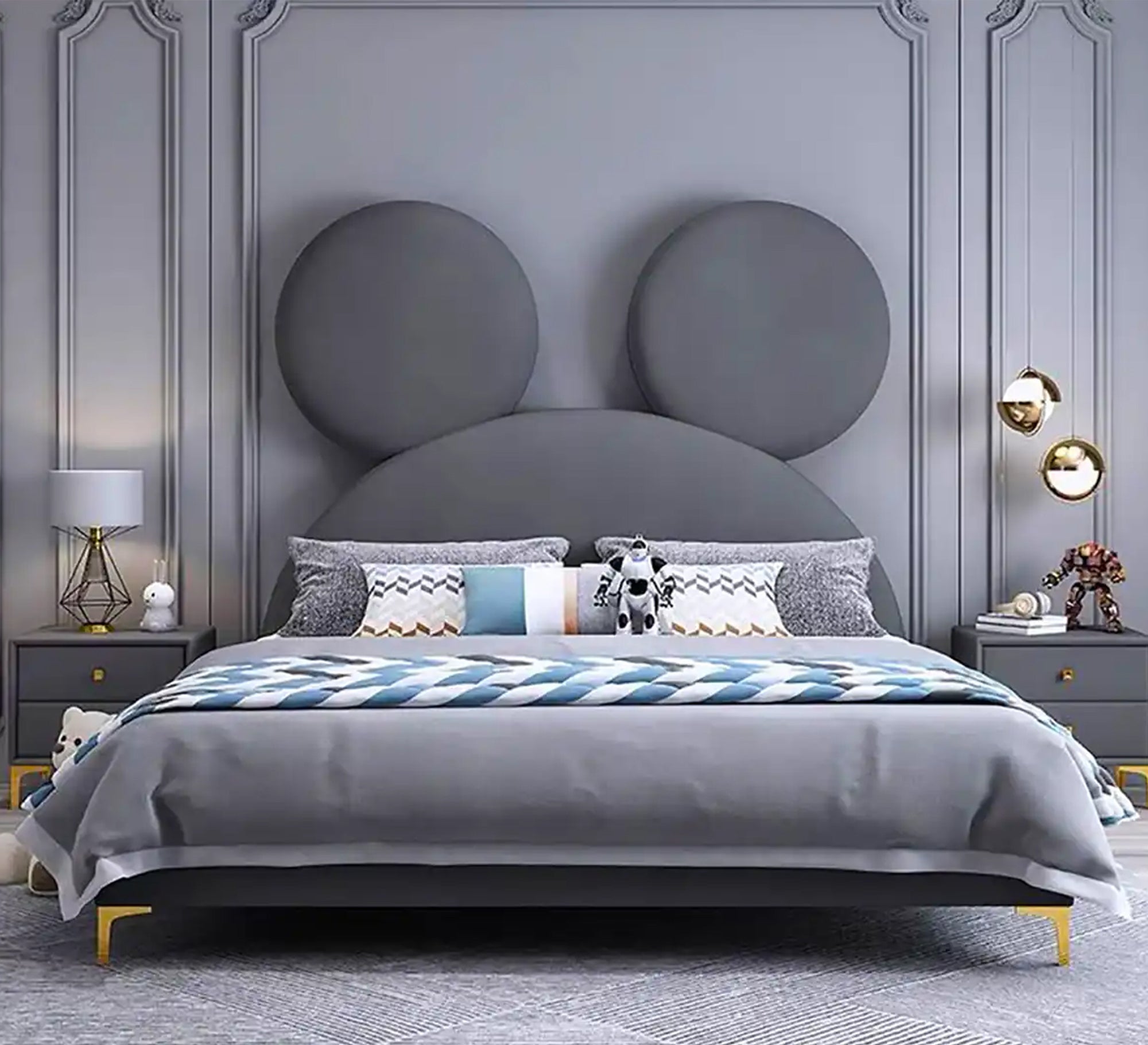 Bed with backrest in the shape of a meme mouse - Vitrine Furniture - Furniture