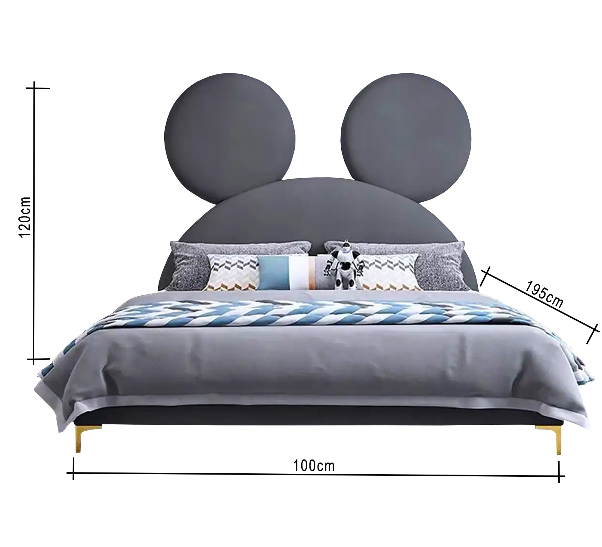 Bed with backrest in the shape of a meme mouse - Vitrine Furniture - Furniture