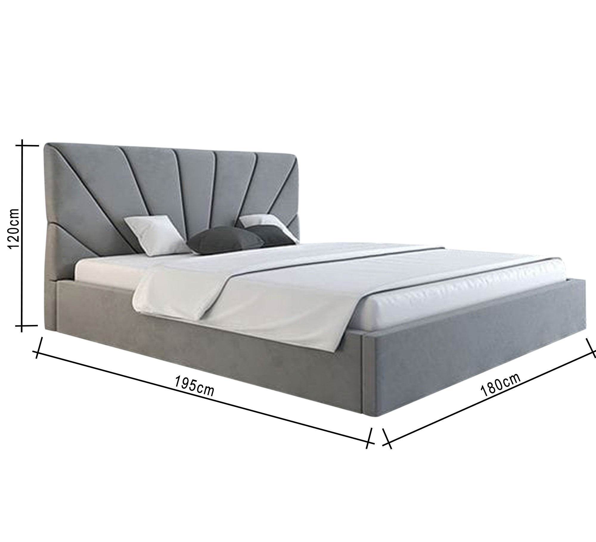 Bed with radial backrest upholstery - Vitrine Furniture - Furniture