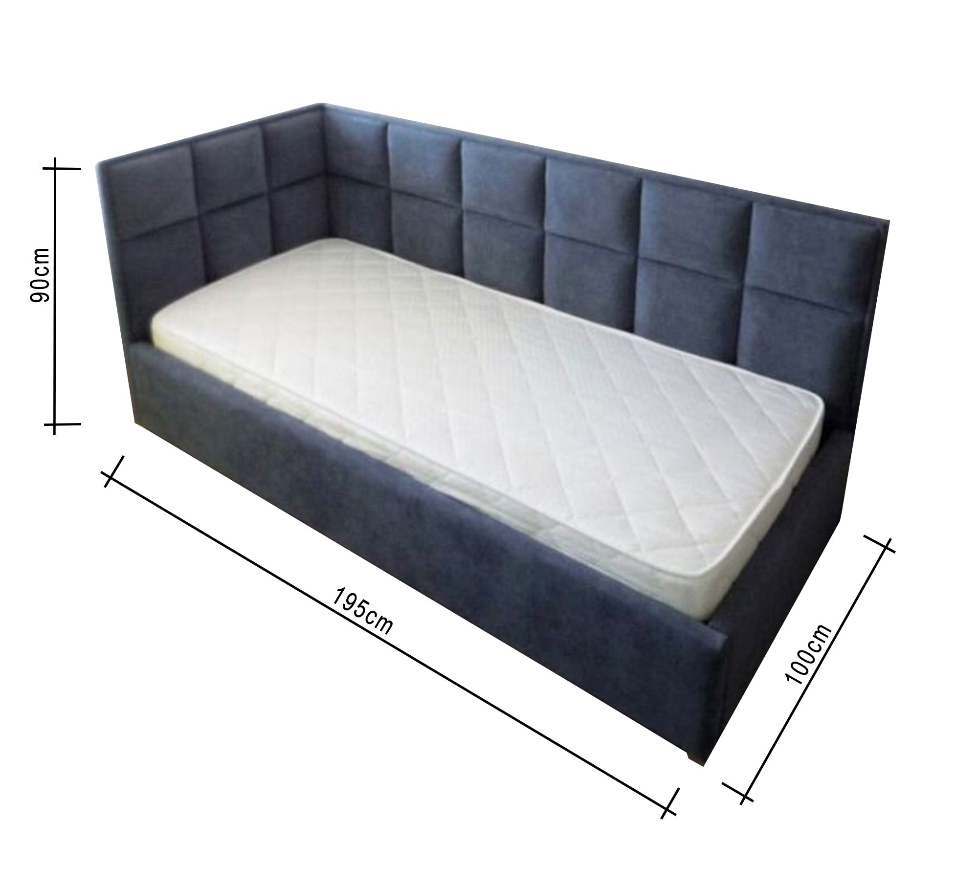 Bed with side and backrest - Vitrine Furniture - Furniture