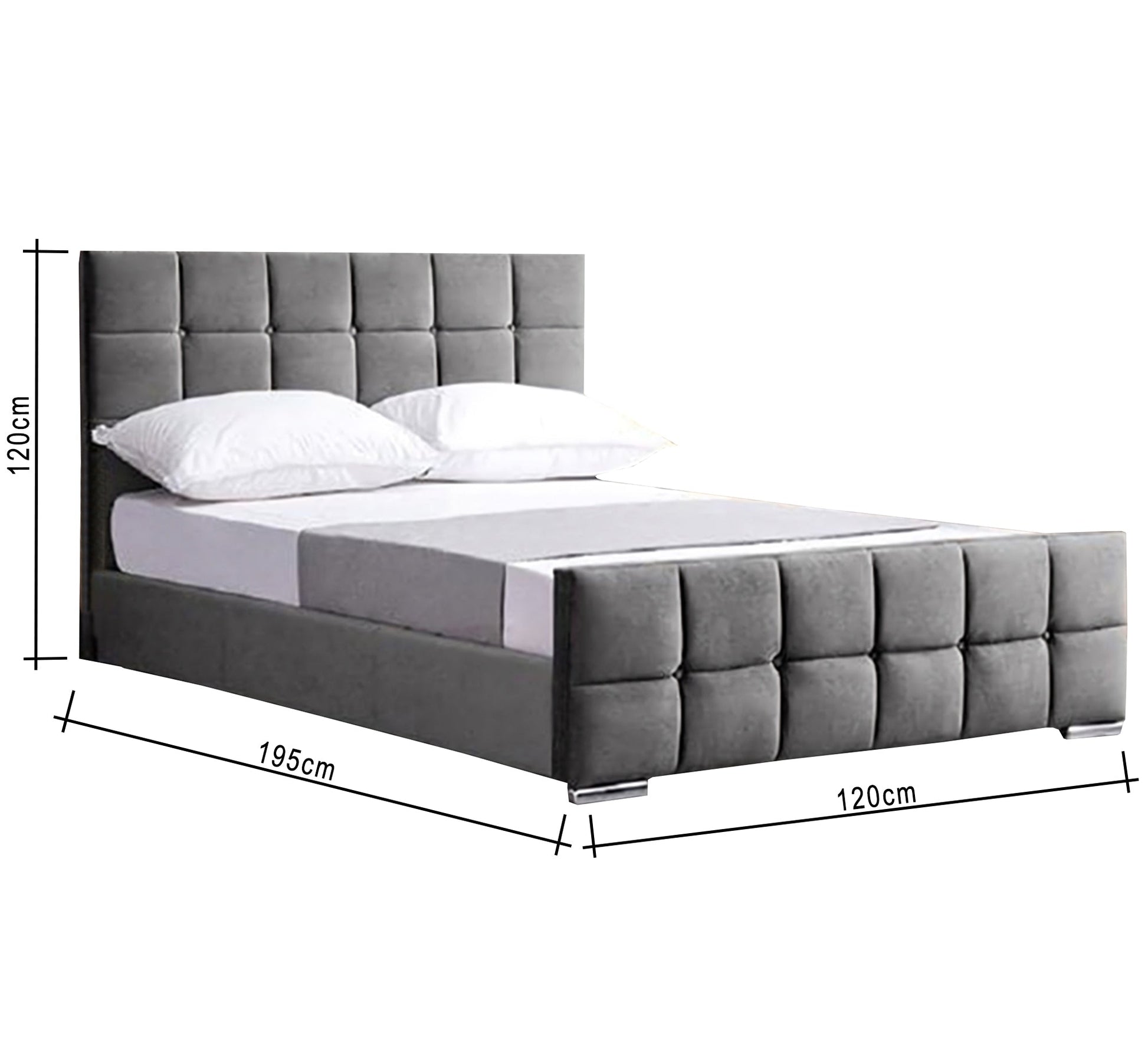 Bed with upholstered horizontal and vertical headboards - Vitrine Furniture - Furniture