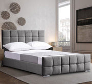 Bed with upholstered horizontal and vertical headboards - Vitrine Furniture - Furniture