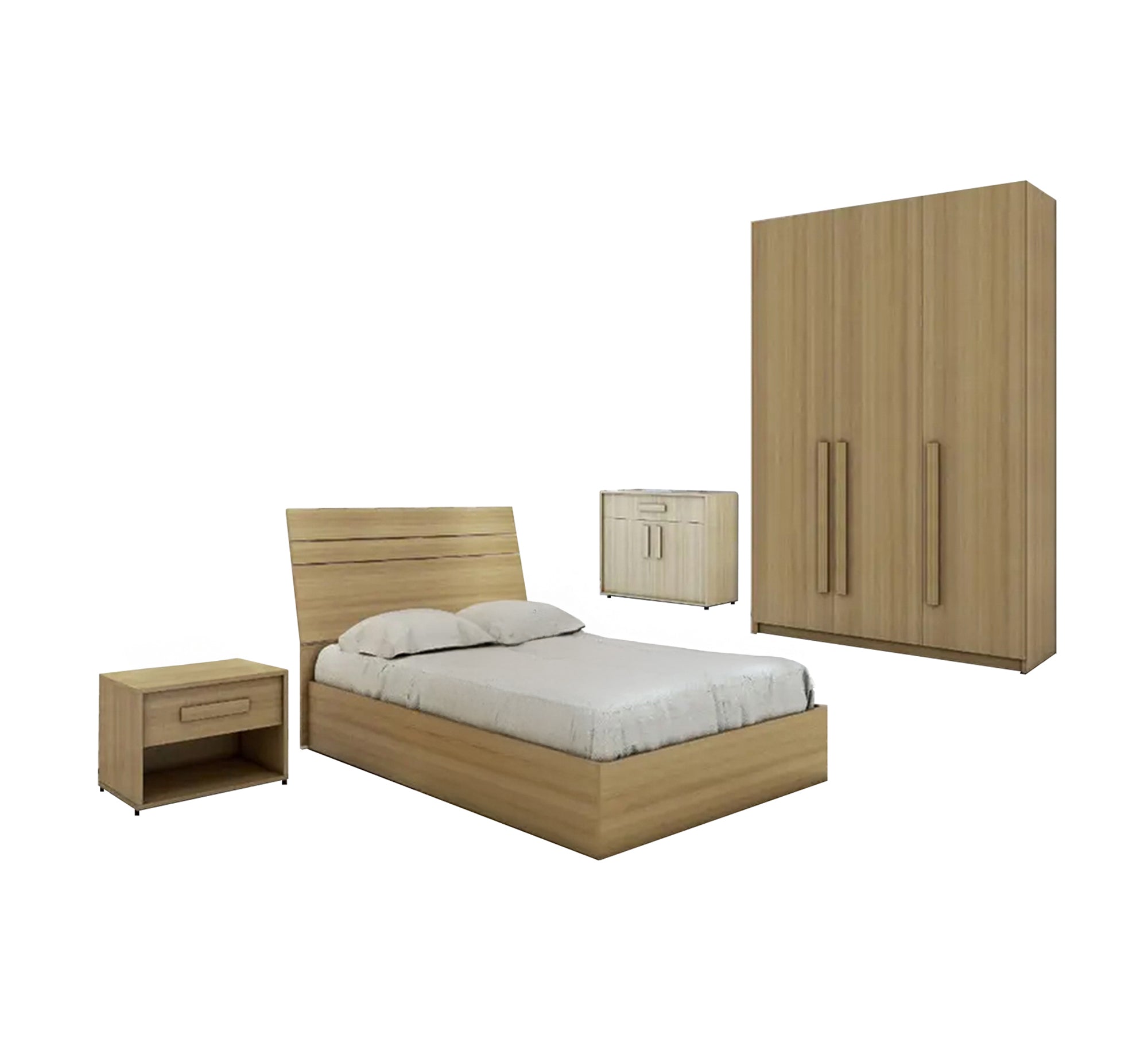 Bedroom with elegant wood tones - Vitrine Furniture - Furniture