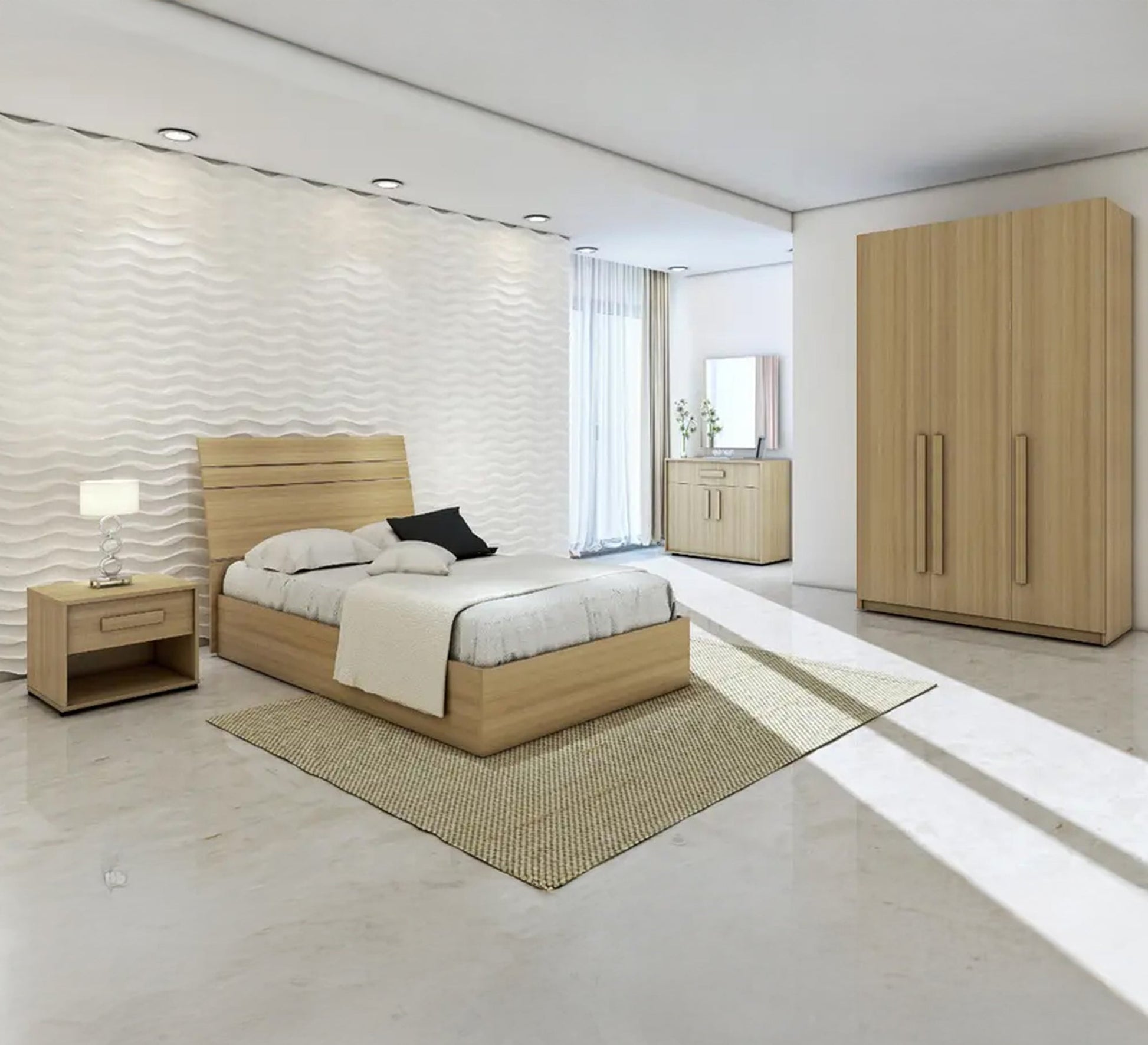 Bedroom with elegant wood tones - Vitrine Furniture - Furniture