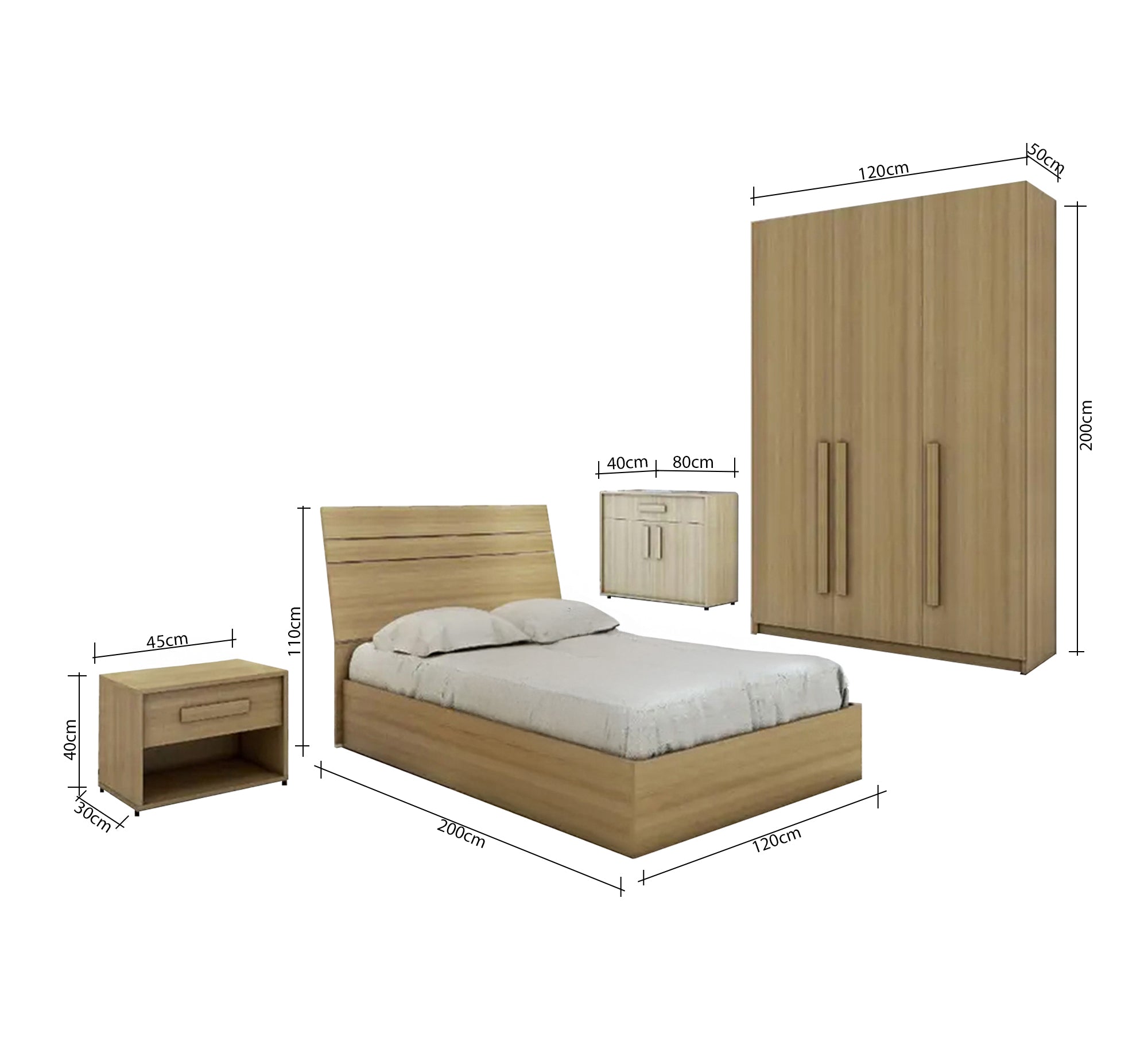 Bedroom with elegant wood tones - Vitrine Furniture - Furniture