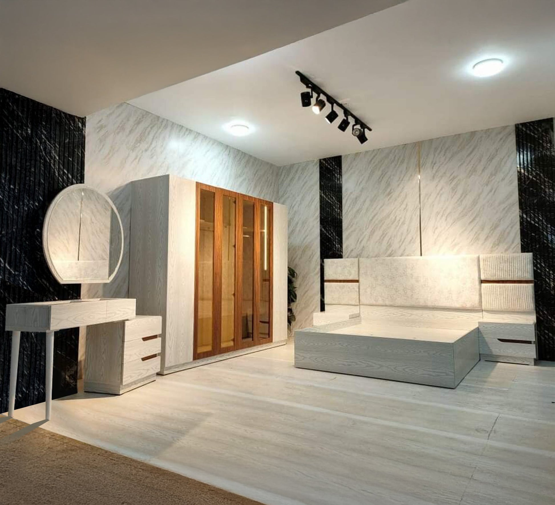 Bedroom with modern design and calm colors - Vitrine Furniture - Furniture