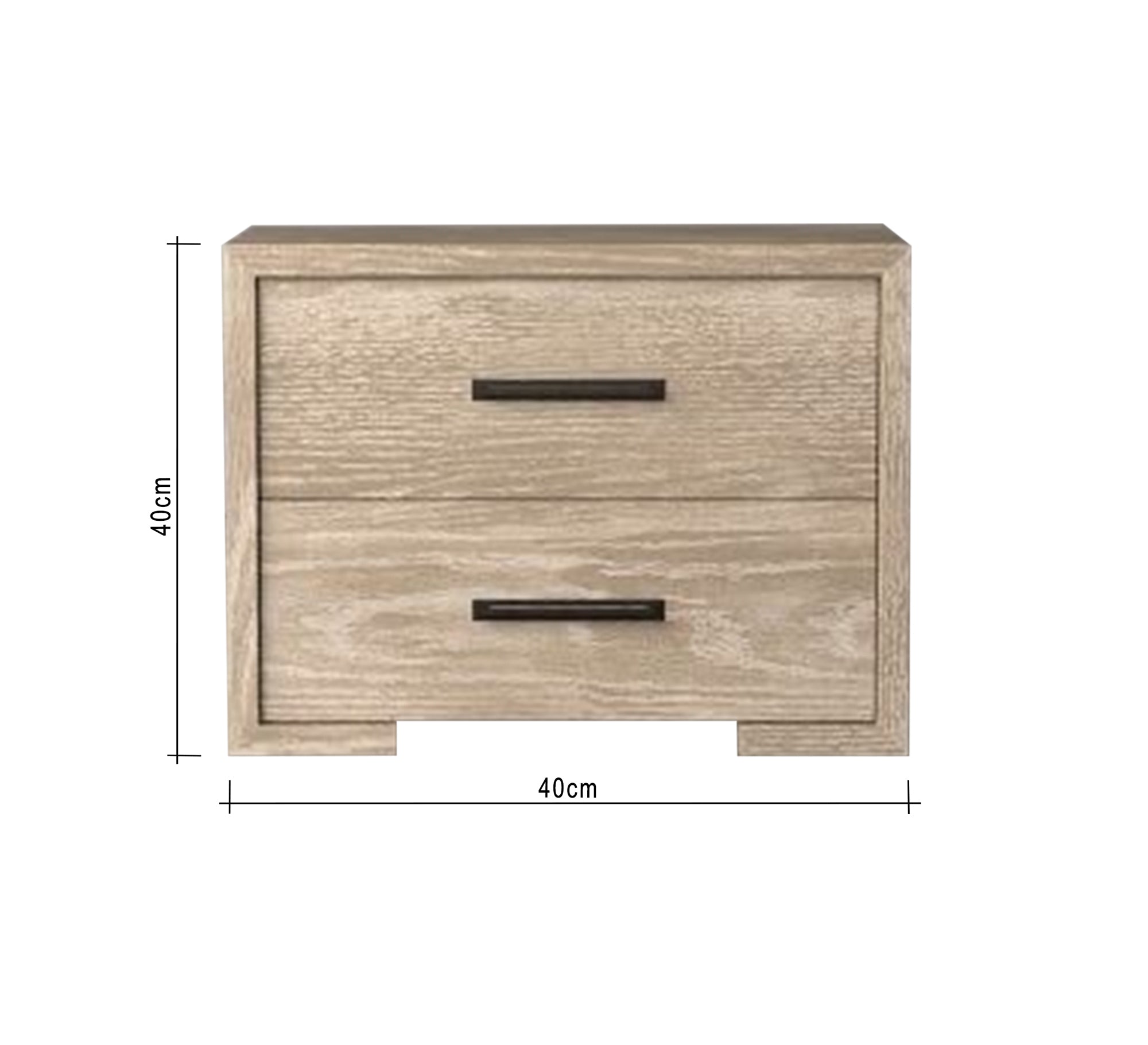 Bedroom with two drawers, beige wood - Vitrine Furniture - Furniture