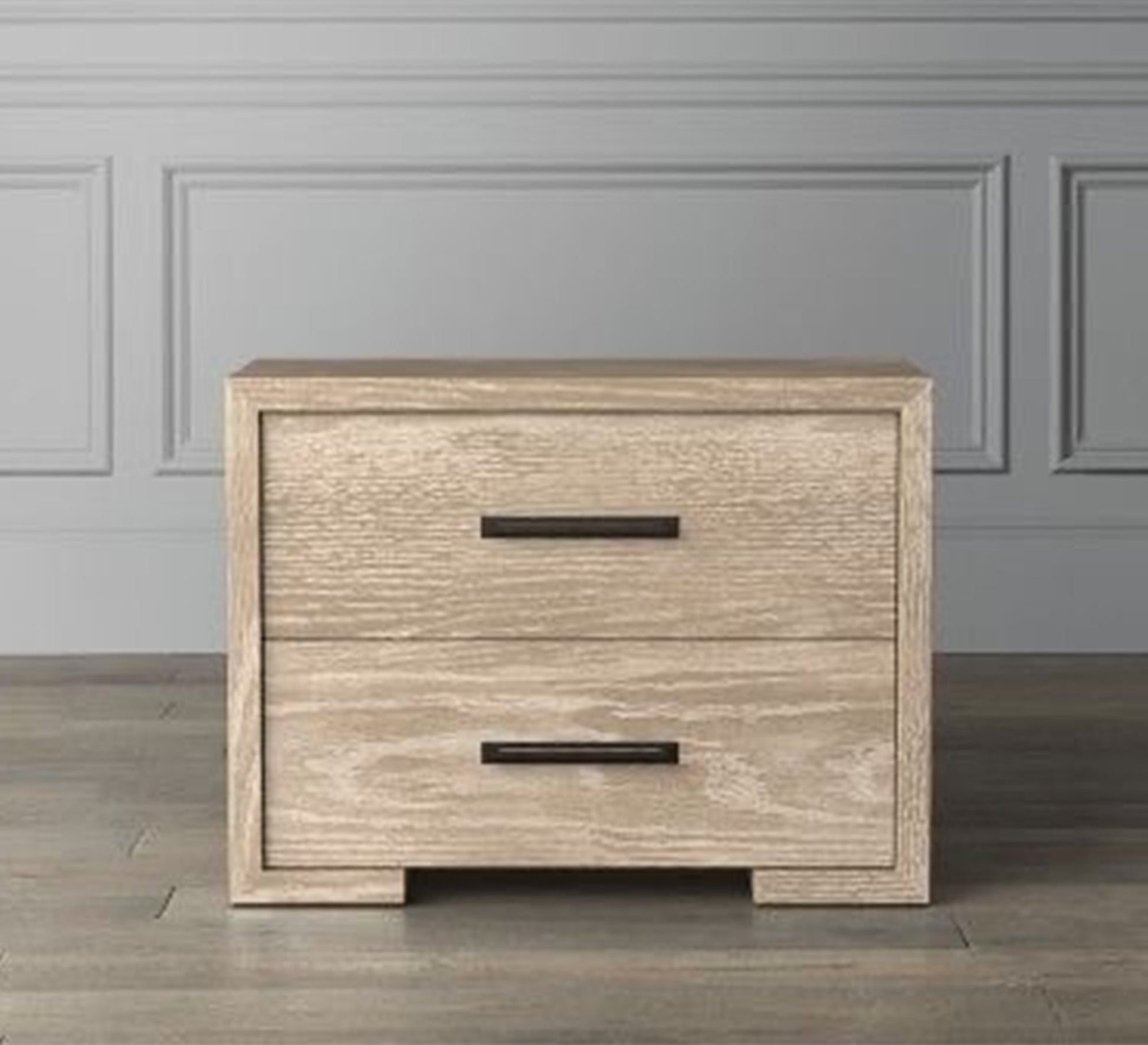 Bedroom with two drawers, beige wood - Vitrine Furniture - Furniture