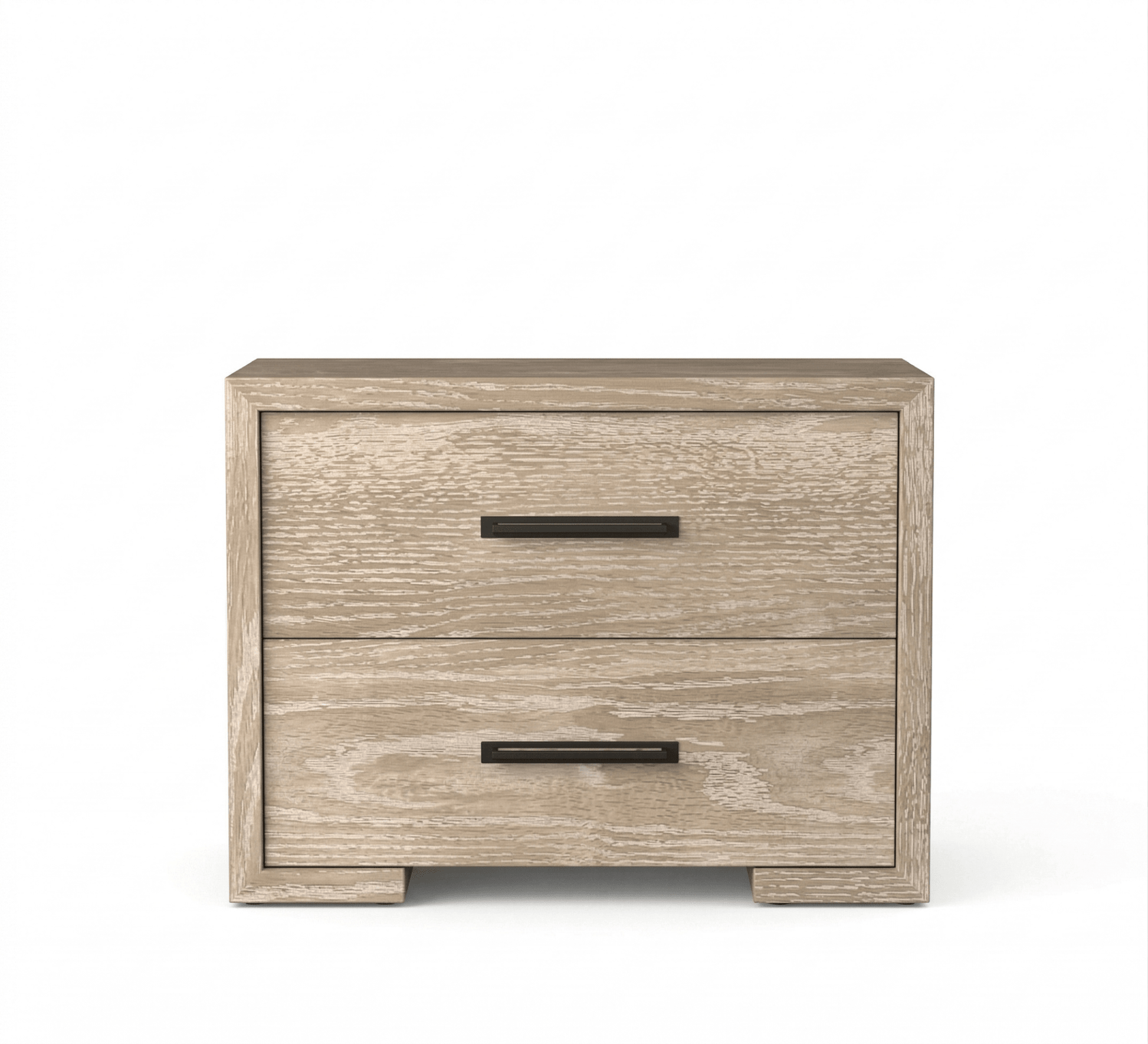 Bedroom with two drawers, beige wood - Vitrine Furniture - Nightstand