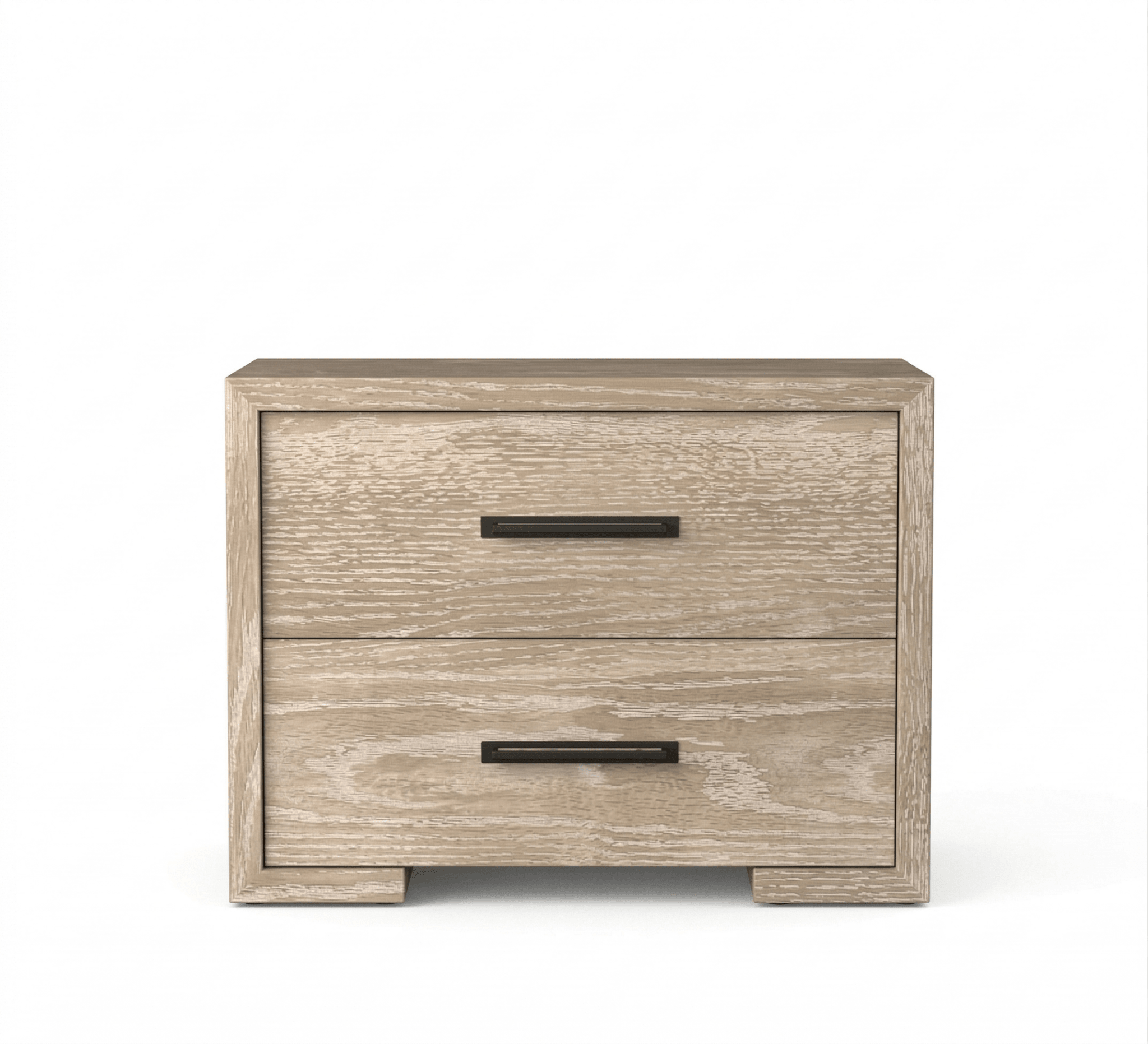 Bedroom with two drawers, beige wood - Vitrine Furniture - Nightstand