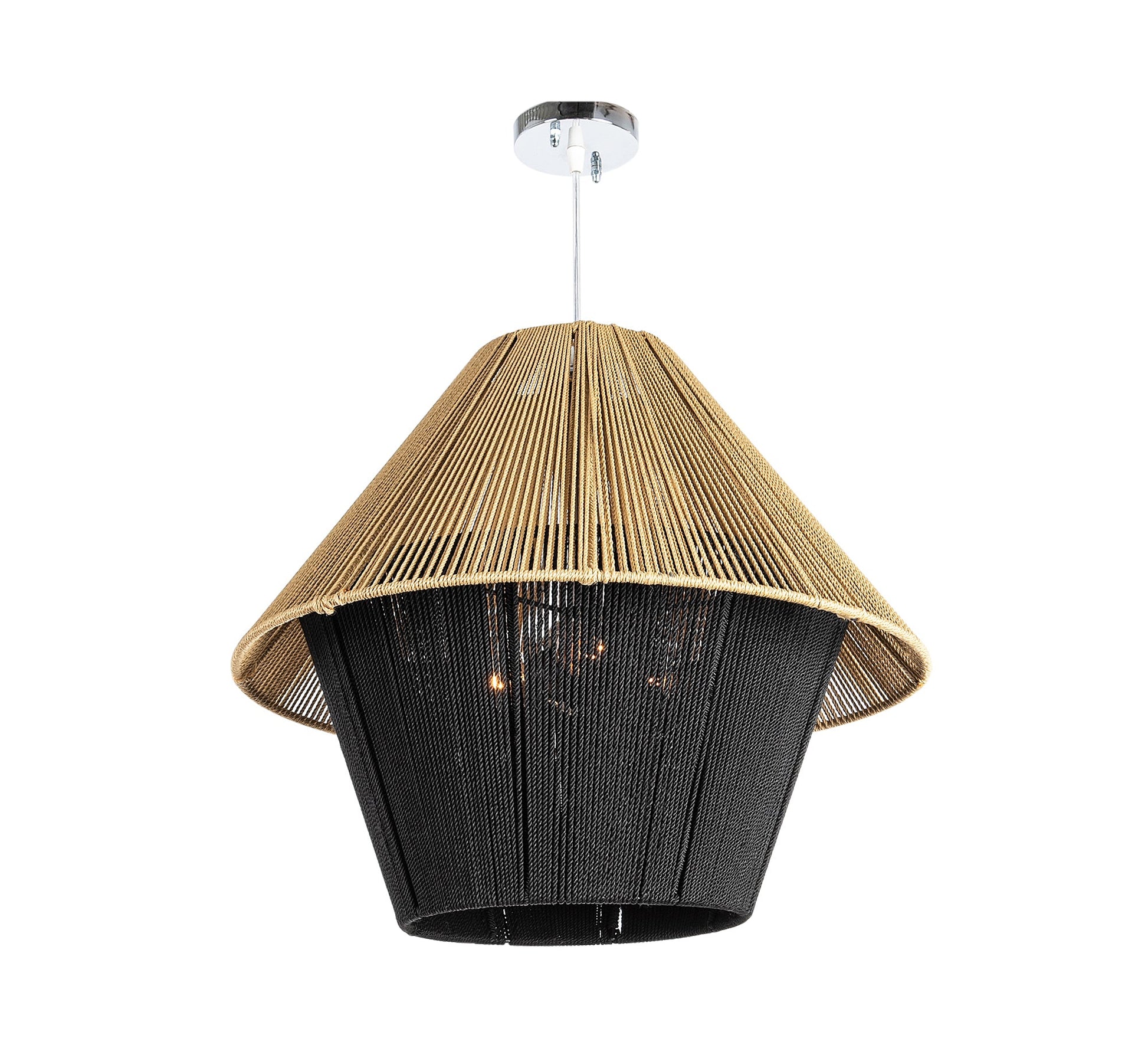 Beige and black woven thread ceiling lamp - Vitrine Furniture - Lighting