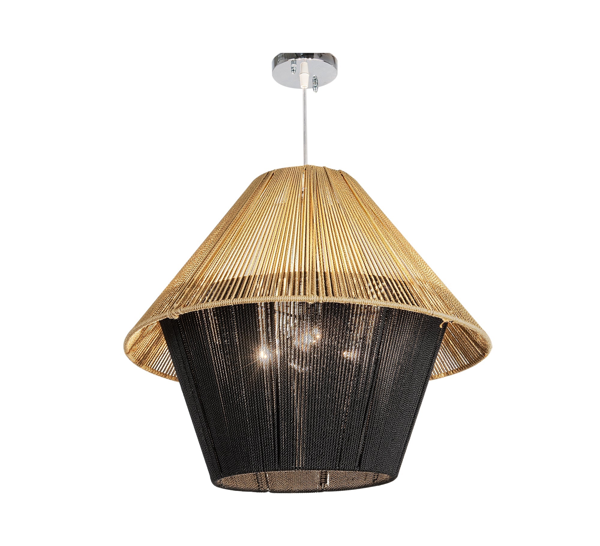 Beige and black woven thread ceiling lamp - Vitrine Furniture - Lighting