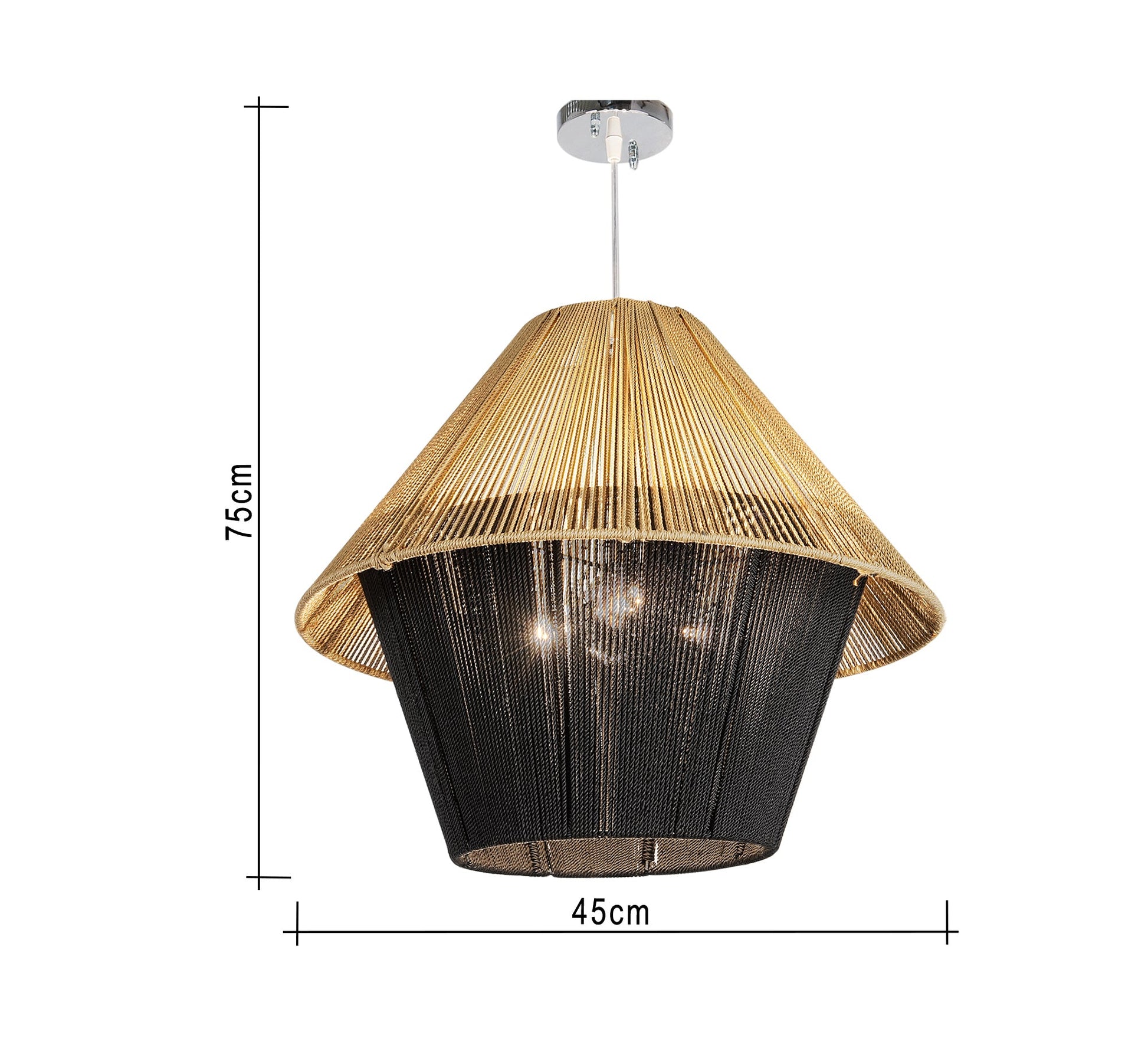 Beige and black woven thread ceiling lamp - Vitrine Furniture - Lighting