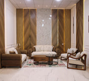 Beige and brown living room with raised legs - Vitrine Furniture - Furniture