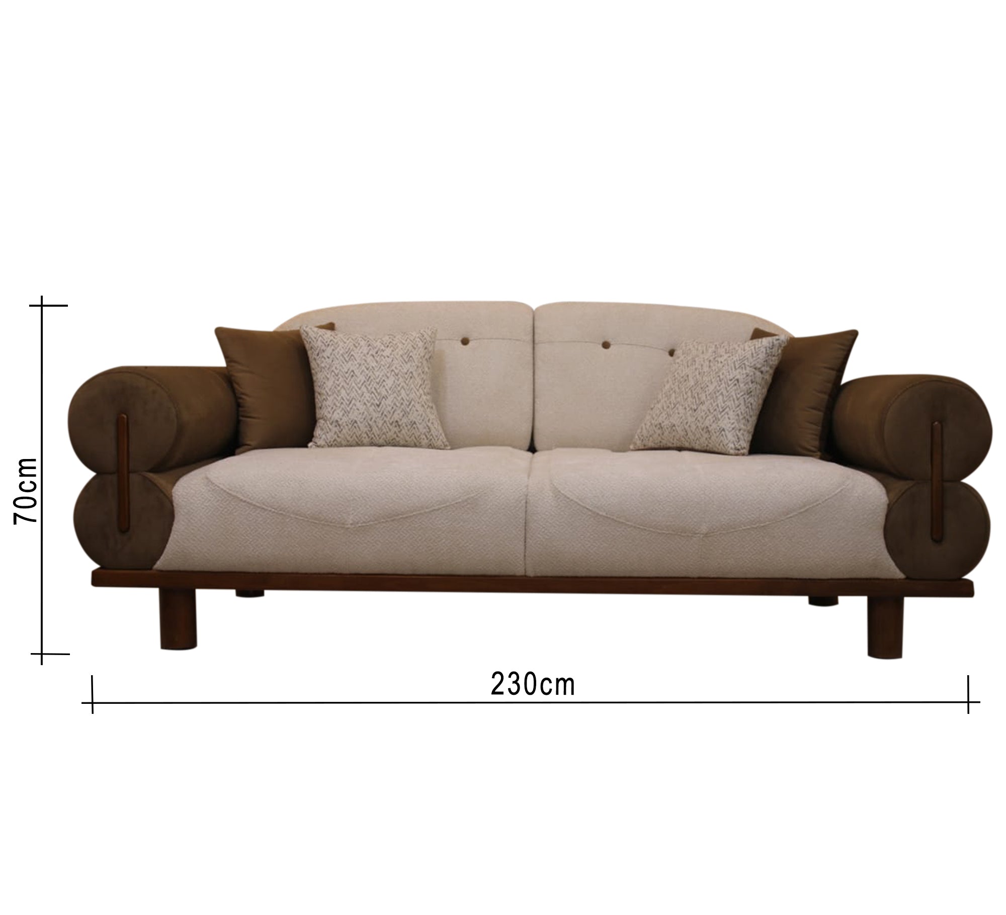 Beige and brown living room with raised legs - Vitrine Furniture - Furniture