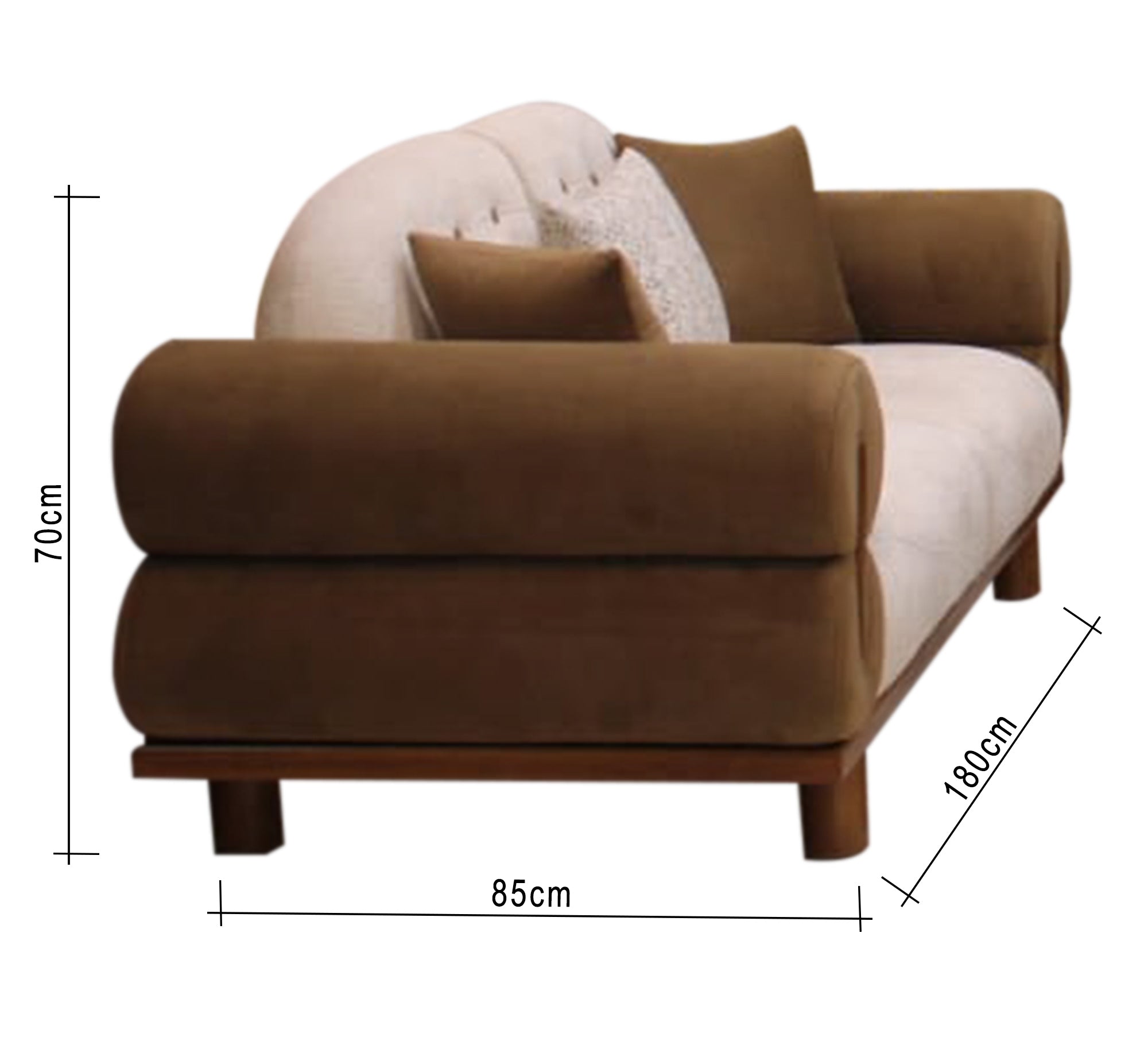 Beige and brown living room with raised legs - Vitrine Furniture - Furniture