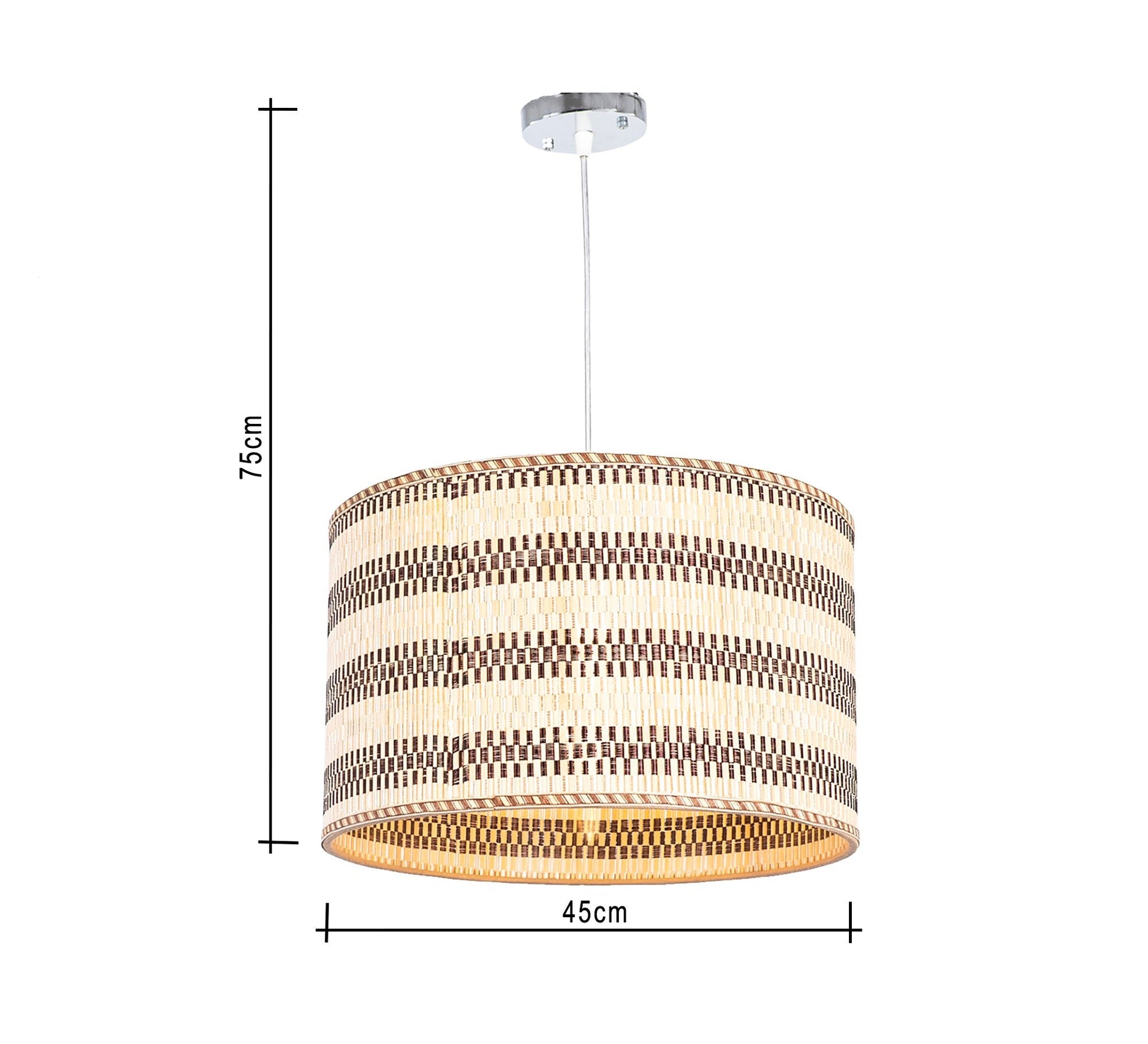 Beige and brown rattan ceiling lamp - Vitrine Furniture - Lighting