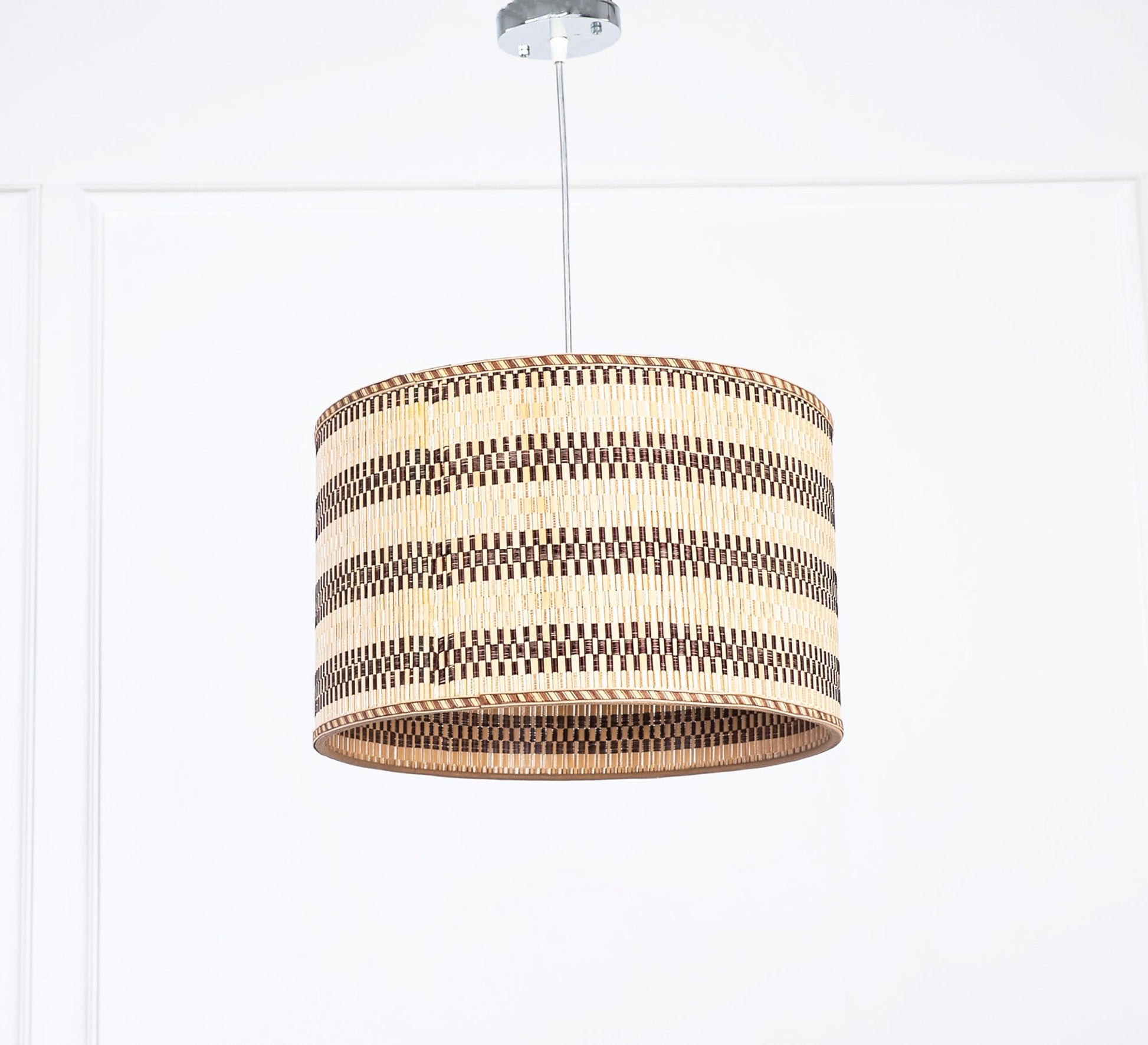 Beige and brown rattan ceiling lamp - Vitrine Furniture - Lighting