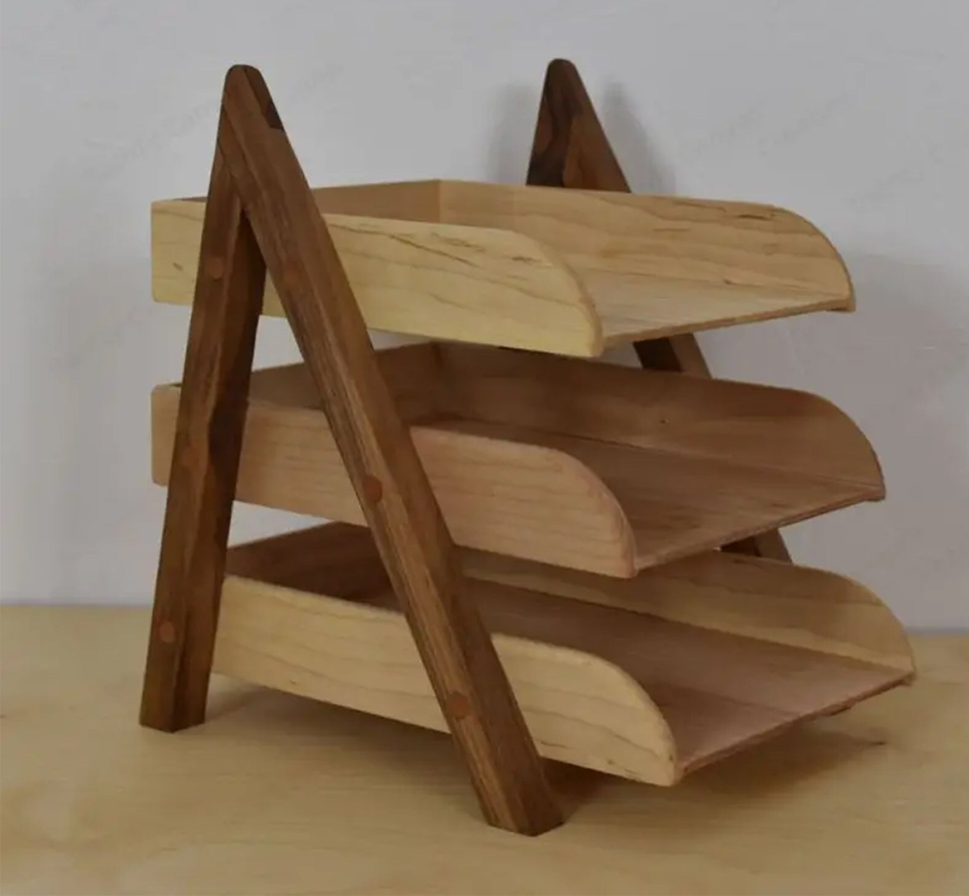 Beige and brown wooden file organizer - Vitrine Furniture - Furniture