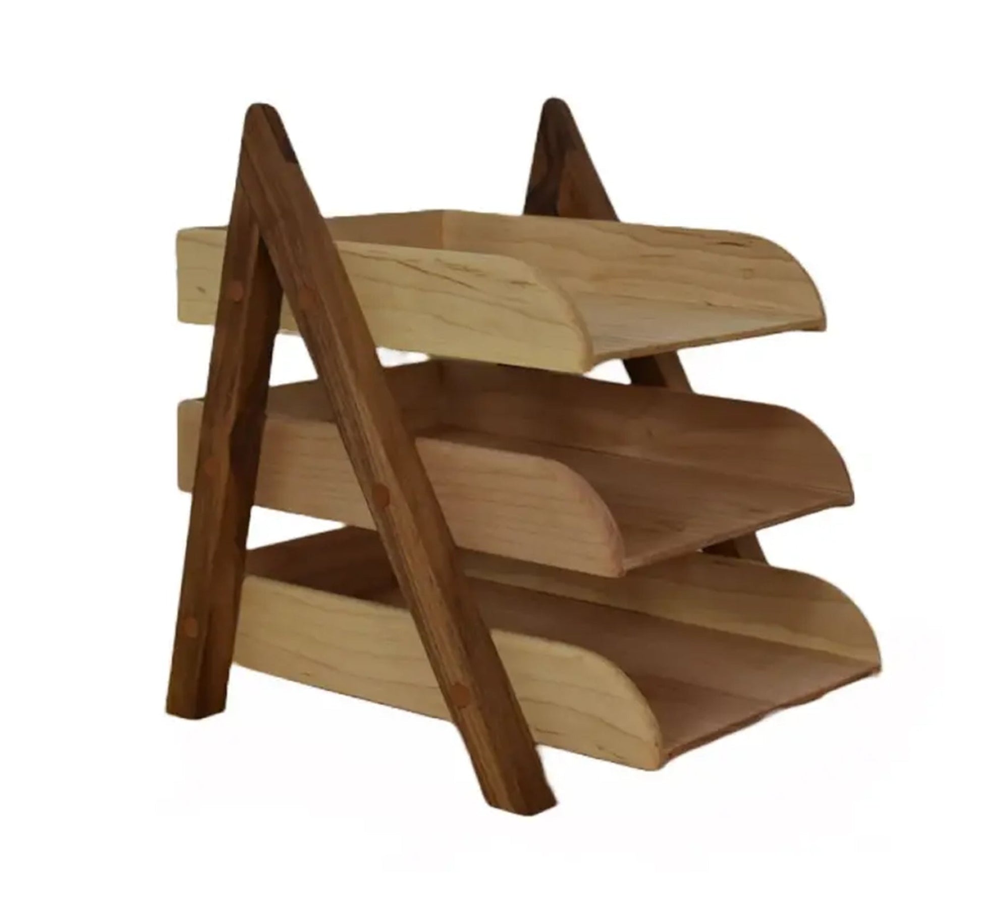 Beige and brown wooden file organizer - Vitrine Furniture - Furniture