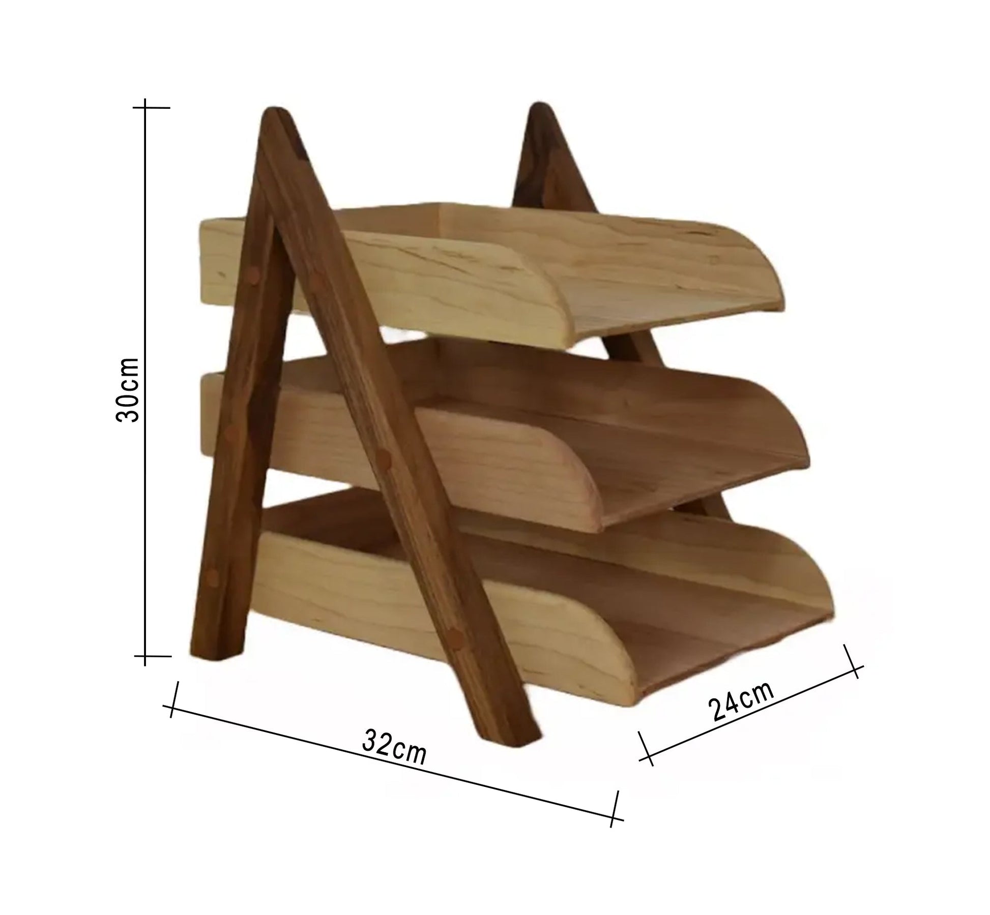 Beige and brown wooden file organizer - Vitrine Furniture - Furniture