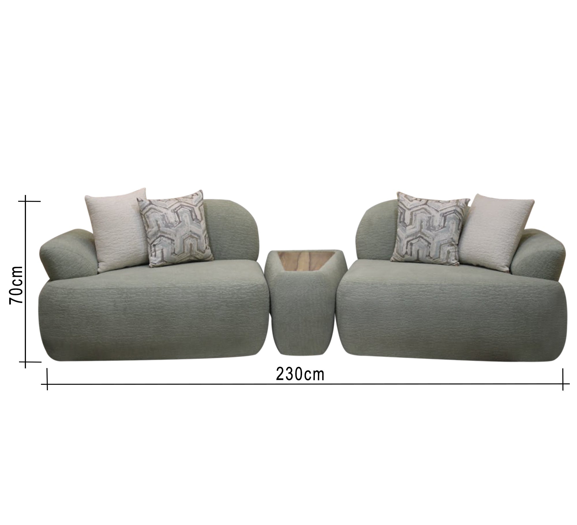 Beige and mint green living room - Vitrine Furniture - Furniture