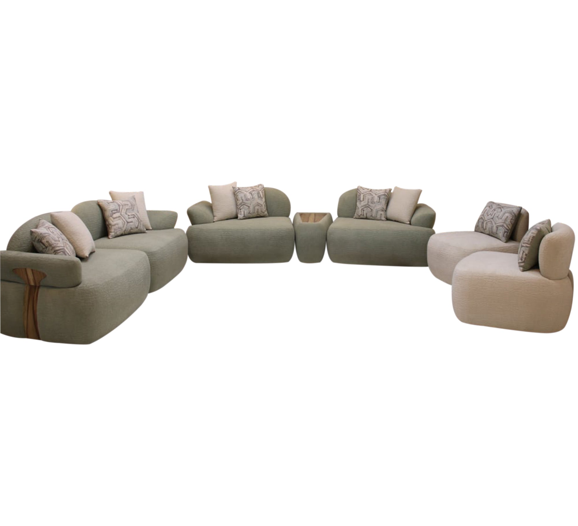 Beige and mint green living room - Vitrine Furniture - Furniture