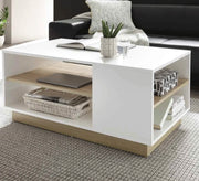 Beige and white veneer wood coffee table - Vitrine Furniture - Furniture