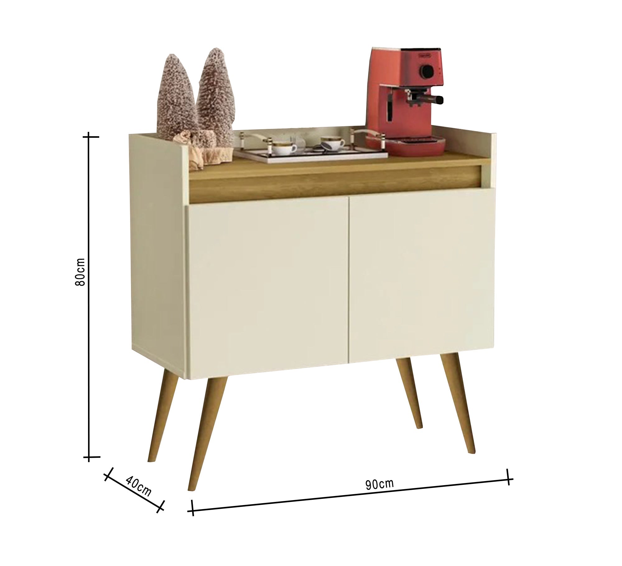 Beige and wooden coffee corner - Vitrine Furniture - Furniture