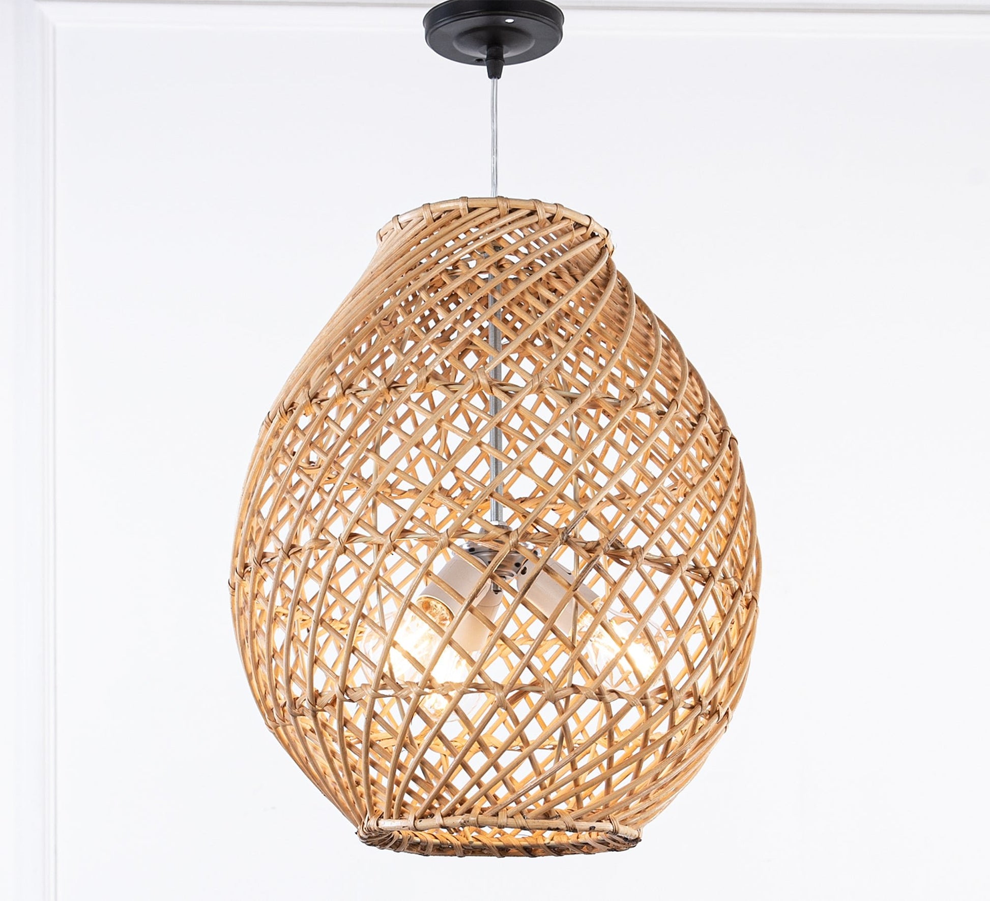 Beige bamboo ceiling chandelier - Vitrine Furniture - Lighting