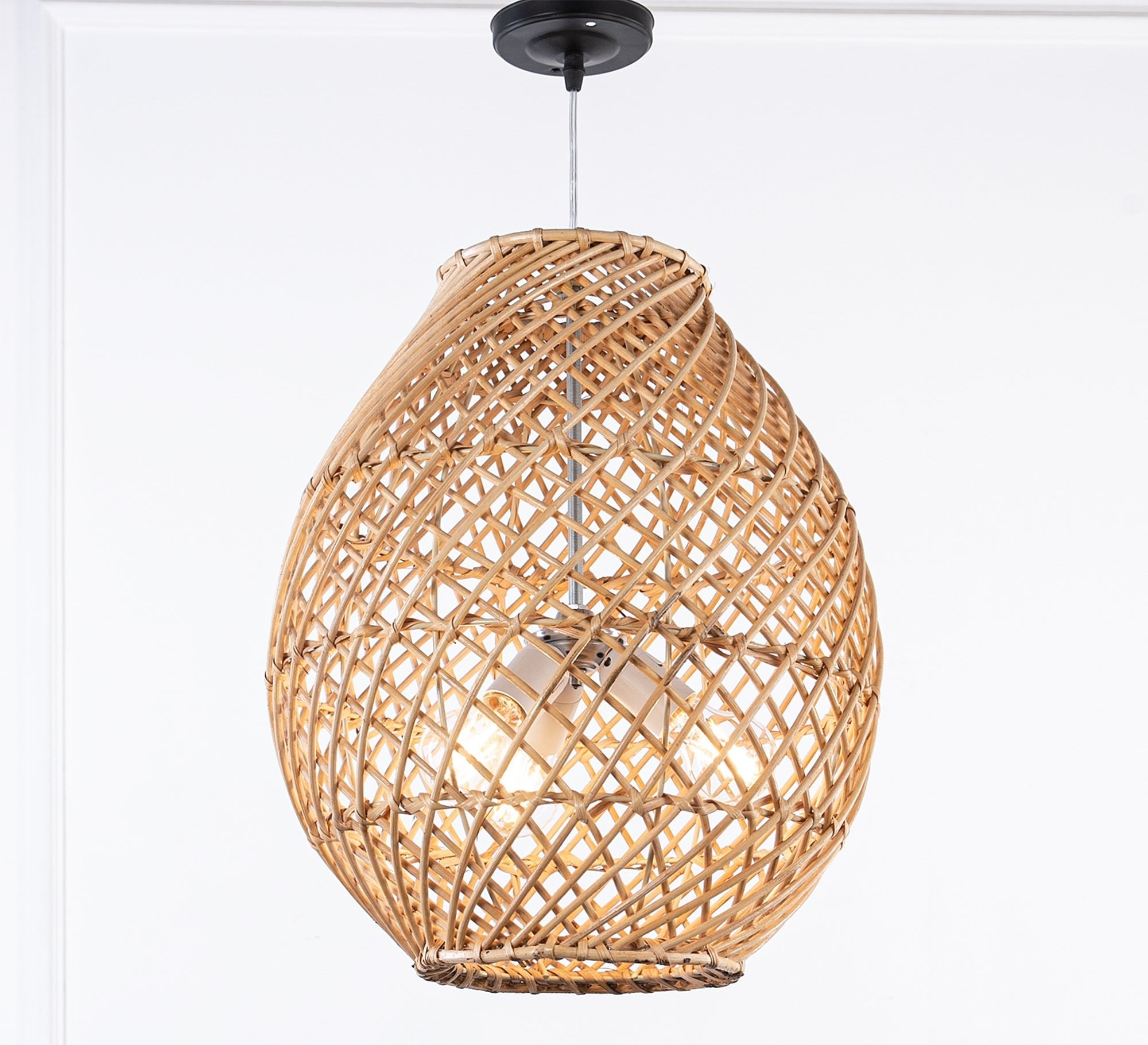 Beige bamboo ceiling chandelier - Vitrine Furniture - Lighting