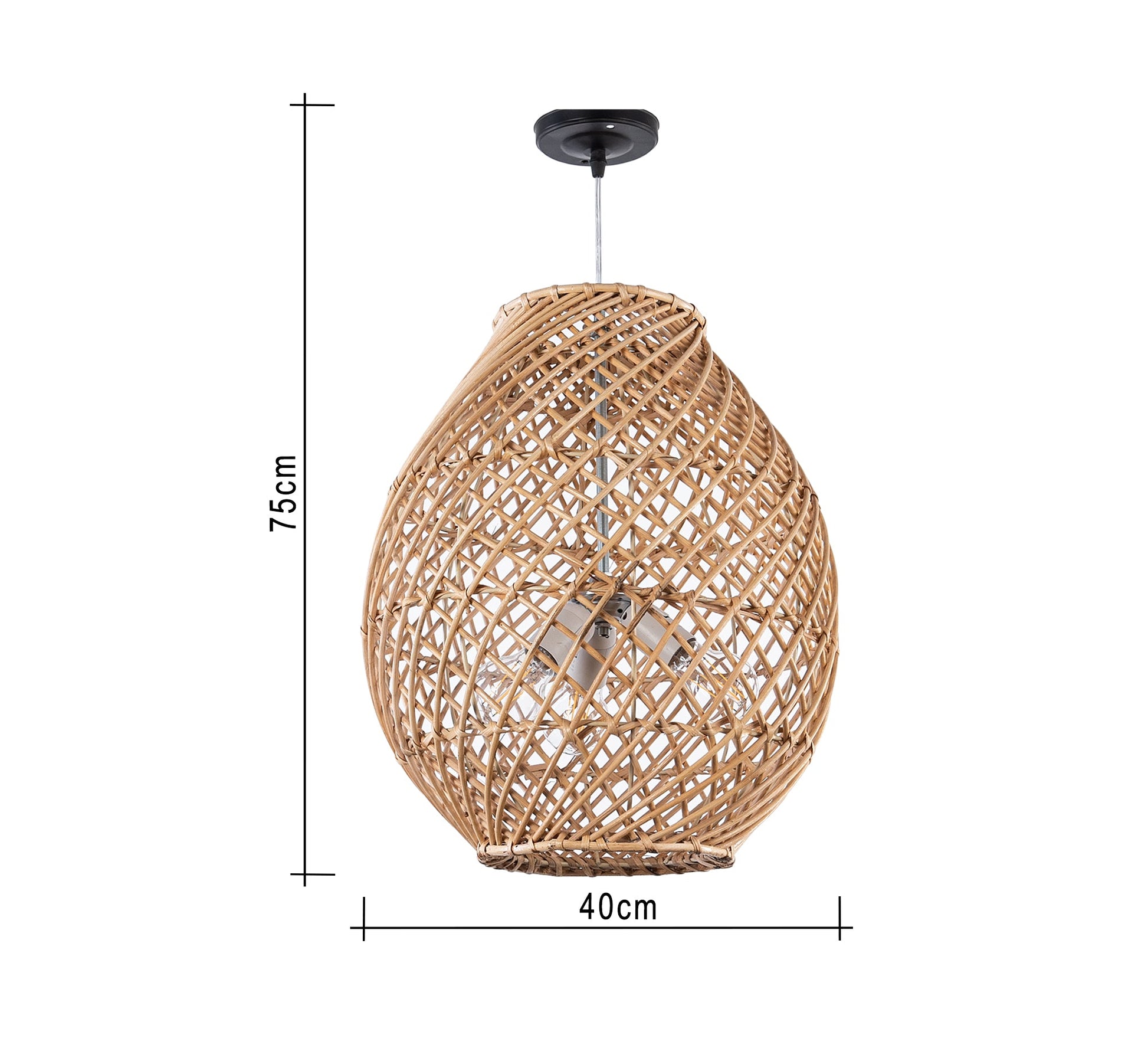 Beige bamboo ceiling chandelier - Vitrine Furniture - Lighting