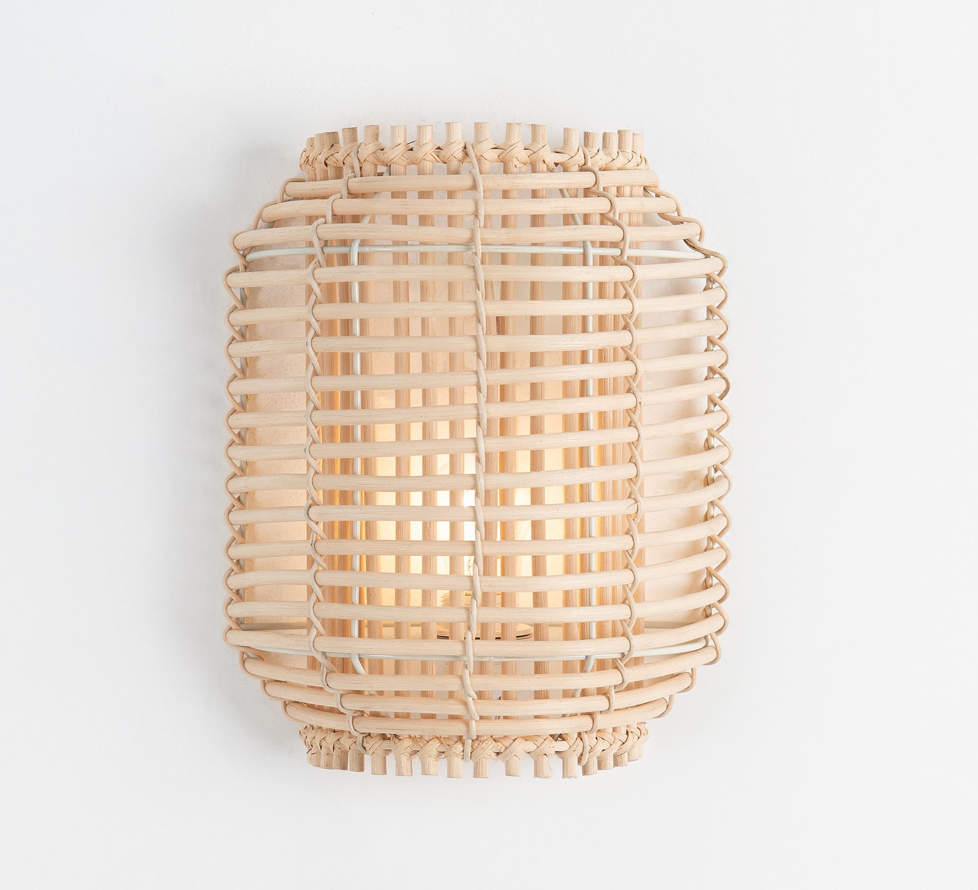 Beige bamboo wall sconce - Vitrine Furniture - Wall Sconce