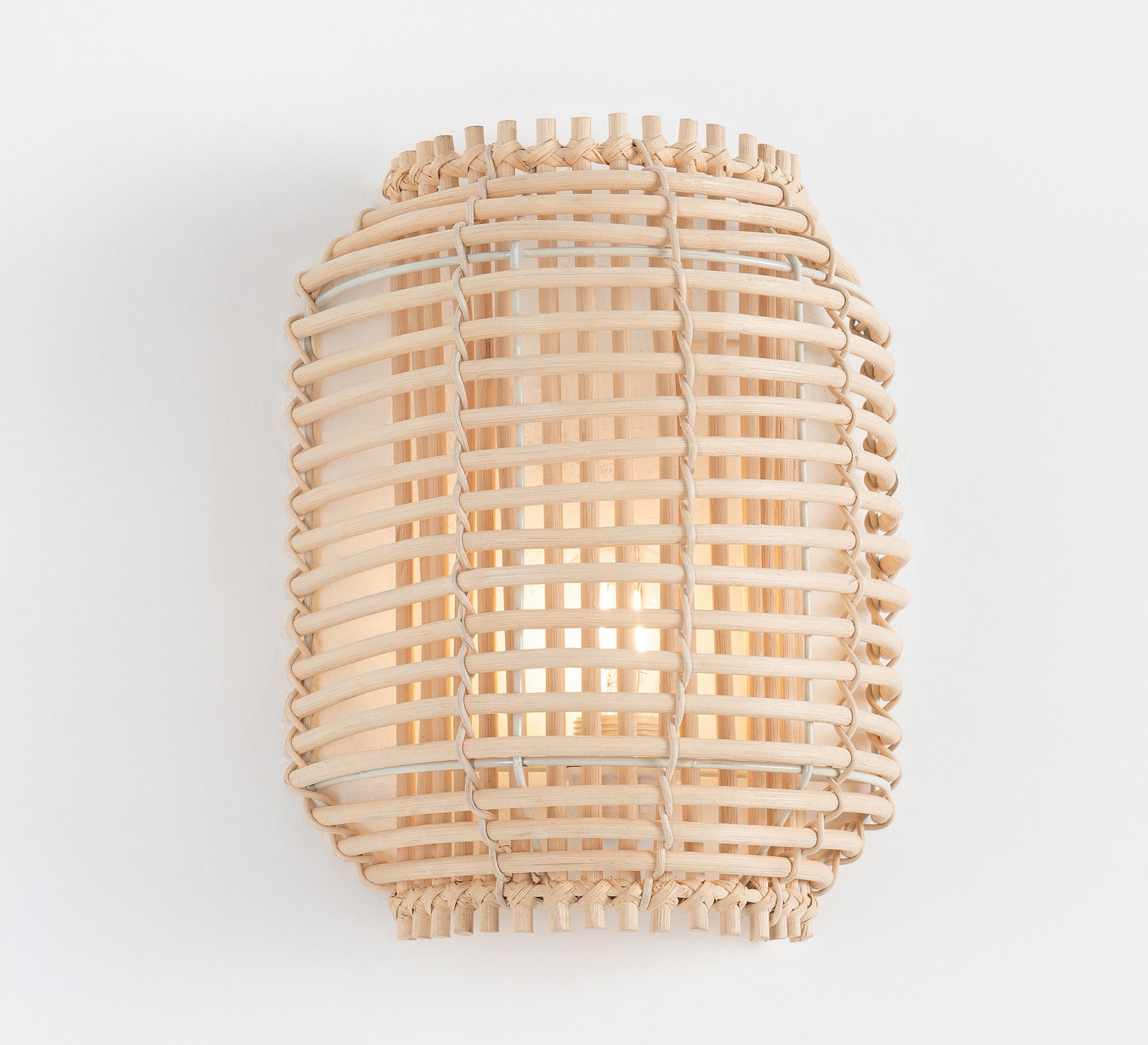 Beige bamboo wall sconce - Vitrine Furniture - Wall Sconce