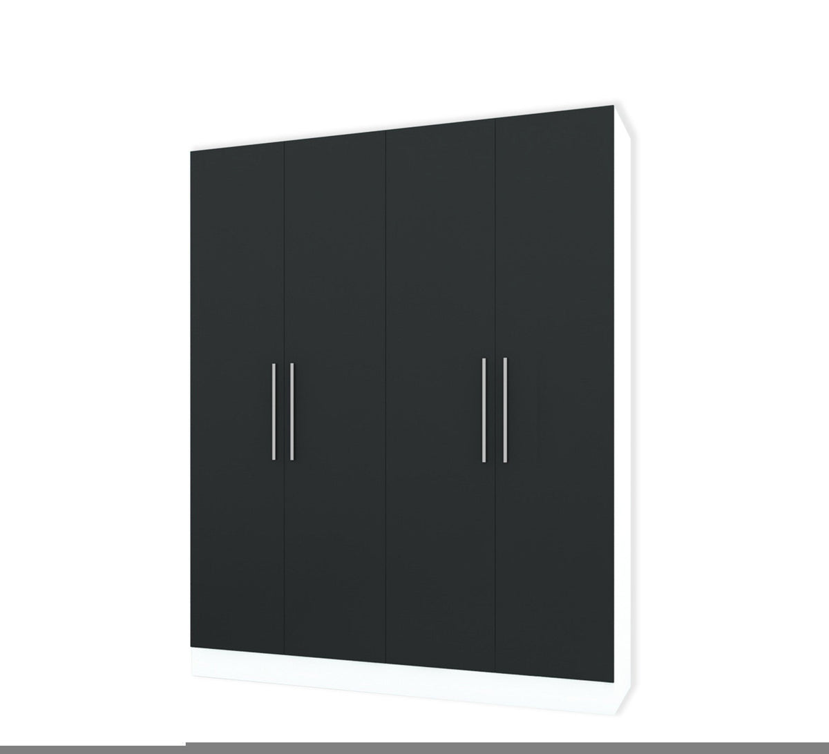 Beige Brown Half - Height Mirrored Wardrobe Elegance - Vitrine Furniture - Bed Sets