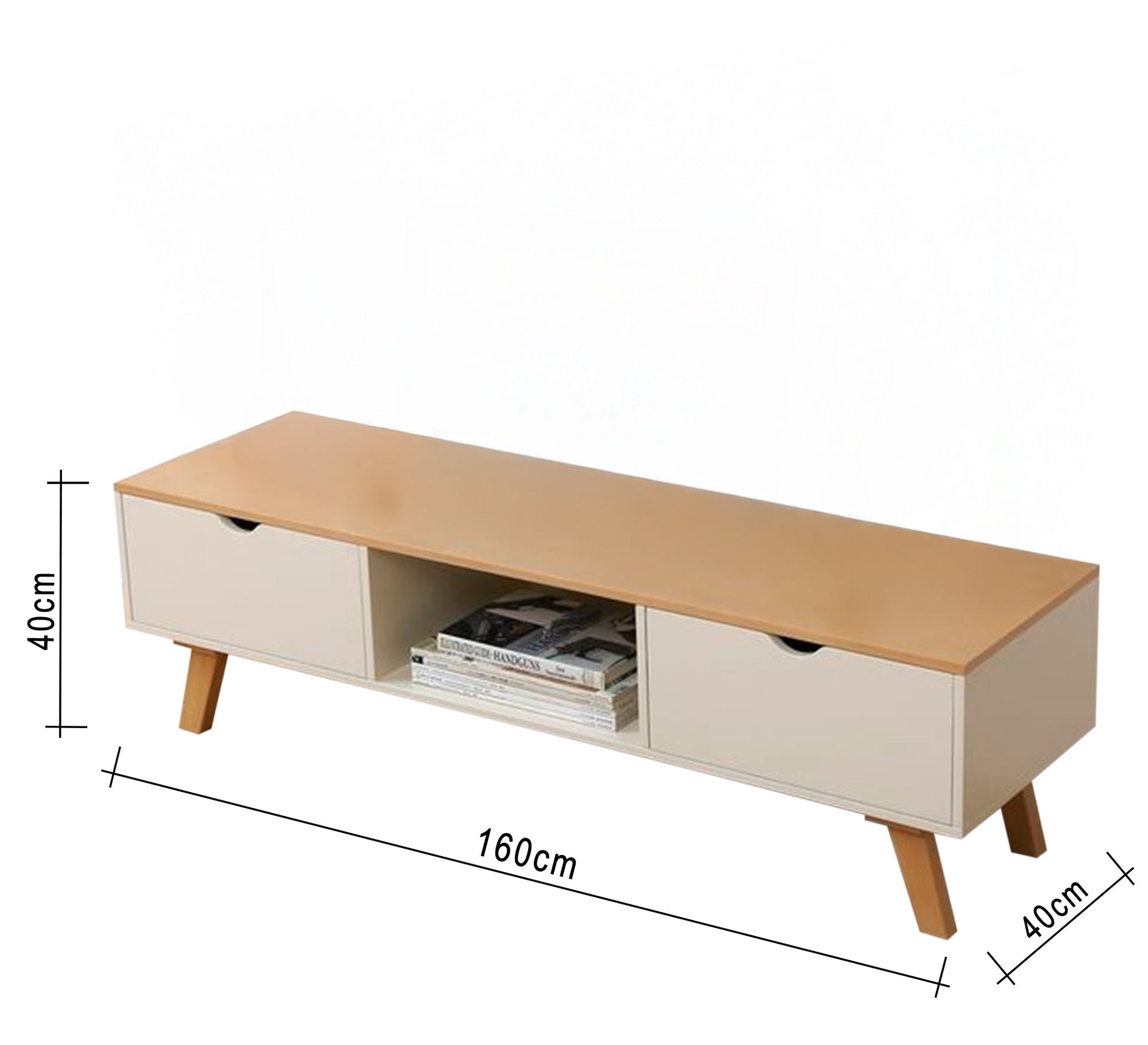 Beige & Brown TV Table - Chic & Cozy - Vitrine Furniture - Furniture