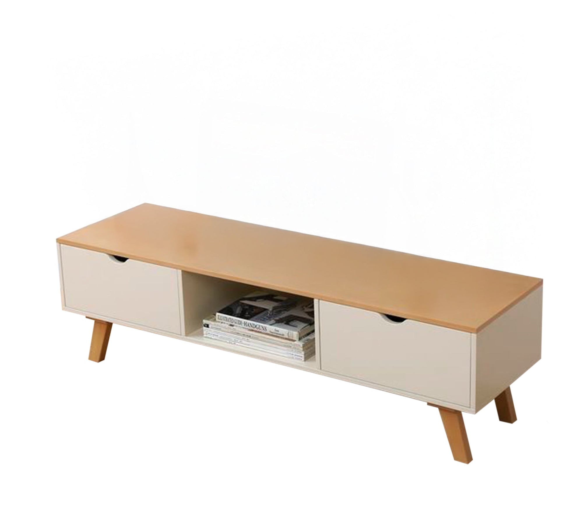 Beige & Brown TV Table - Chic & Cozy - Vitrine Furniture - Furniture