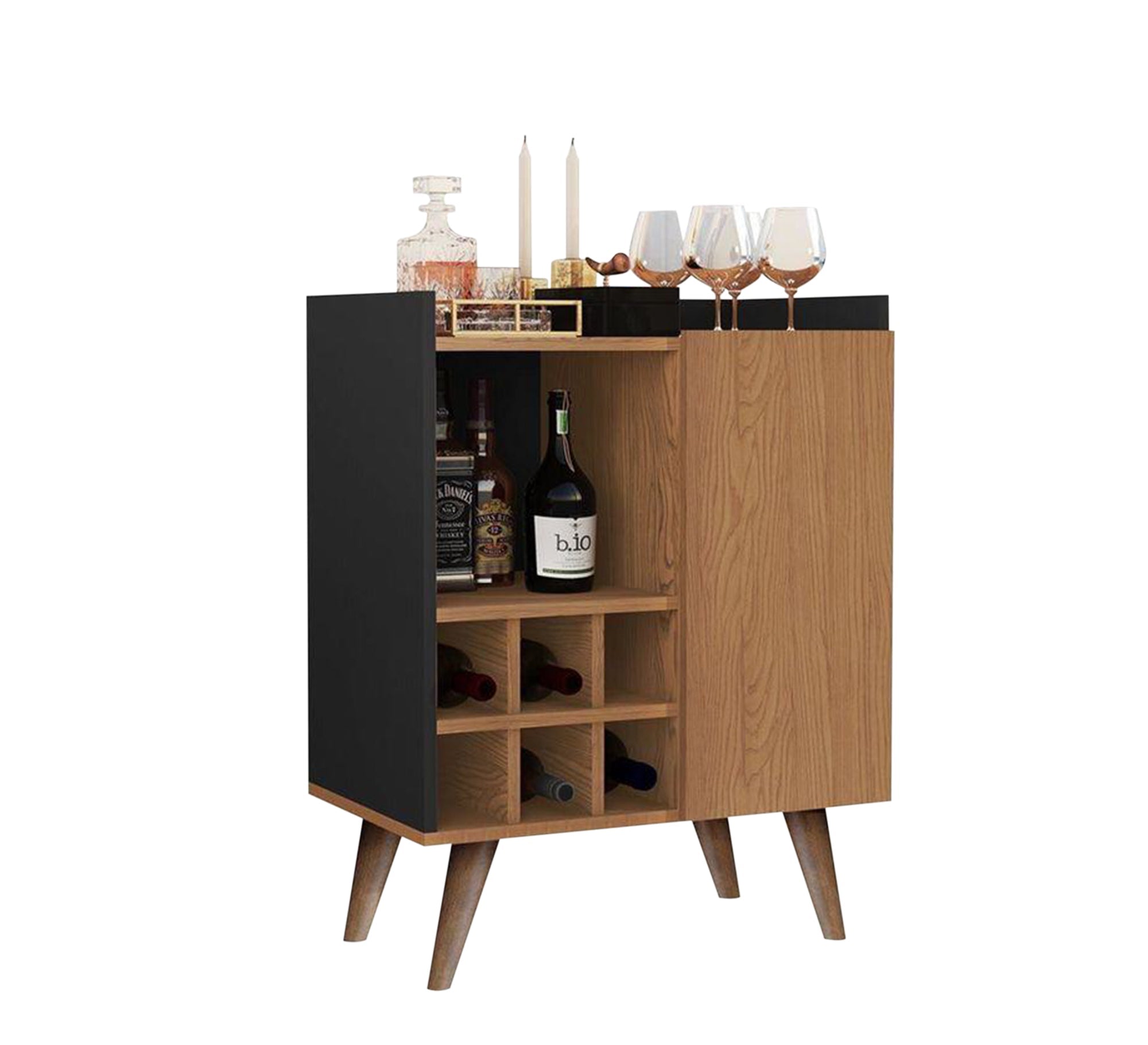 Beige Coffee Corner Table: Chic Design, Sturdy Black Legs - Vitrine Furniture - Furniture