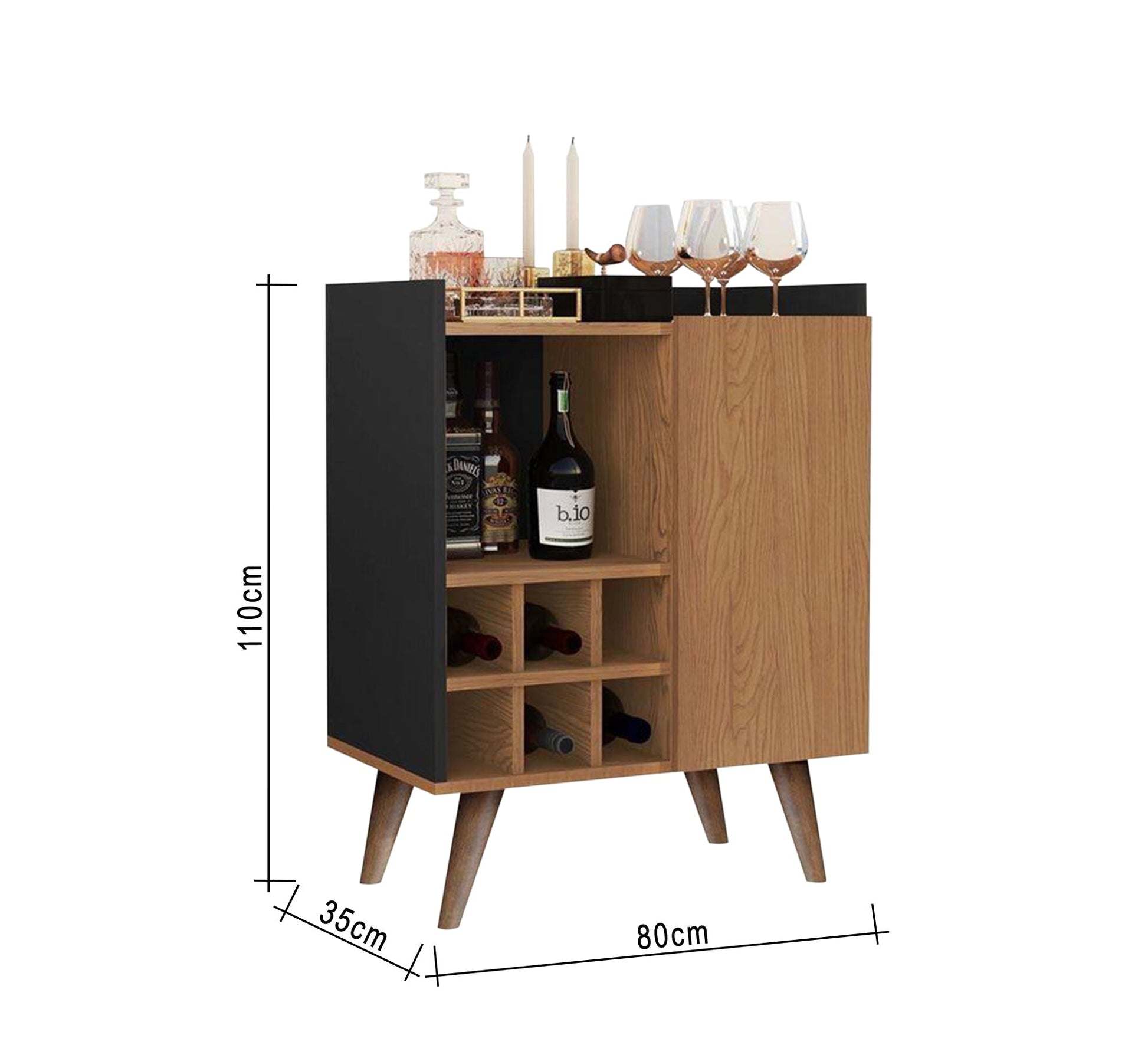 Beige Coffee Corner Table: Chic Design, Sturdy Black Legs - Vitrine Furniture - Furniture