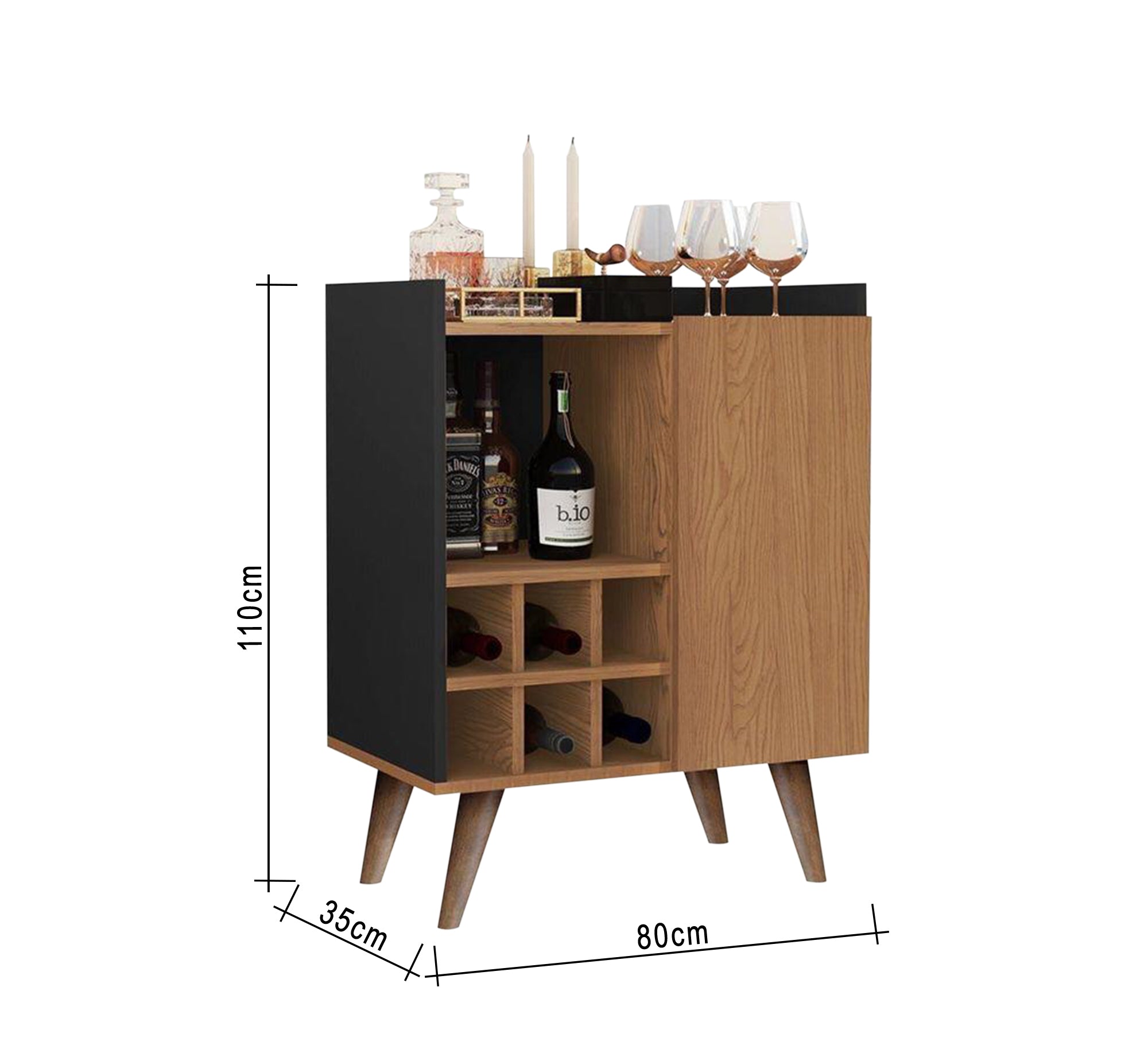 Beige Coffee Corner Table: Chic Design, Sturdy Black Legs - Vitrine Furniture - Furniture