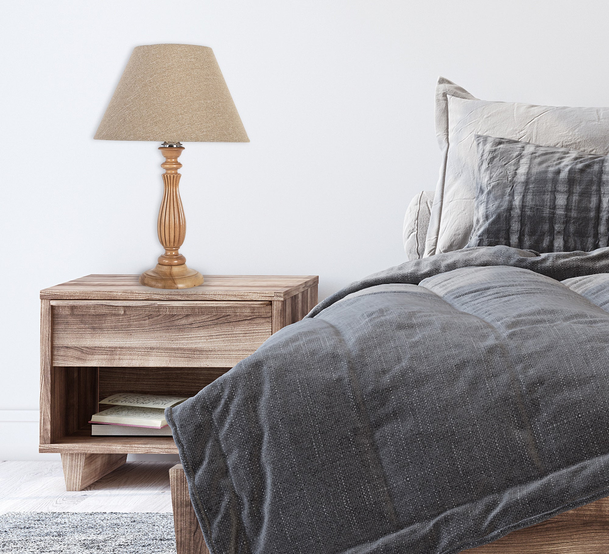 Beige Cone Table Lamp - Vitrine Furniture - Lighting