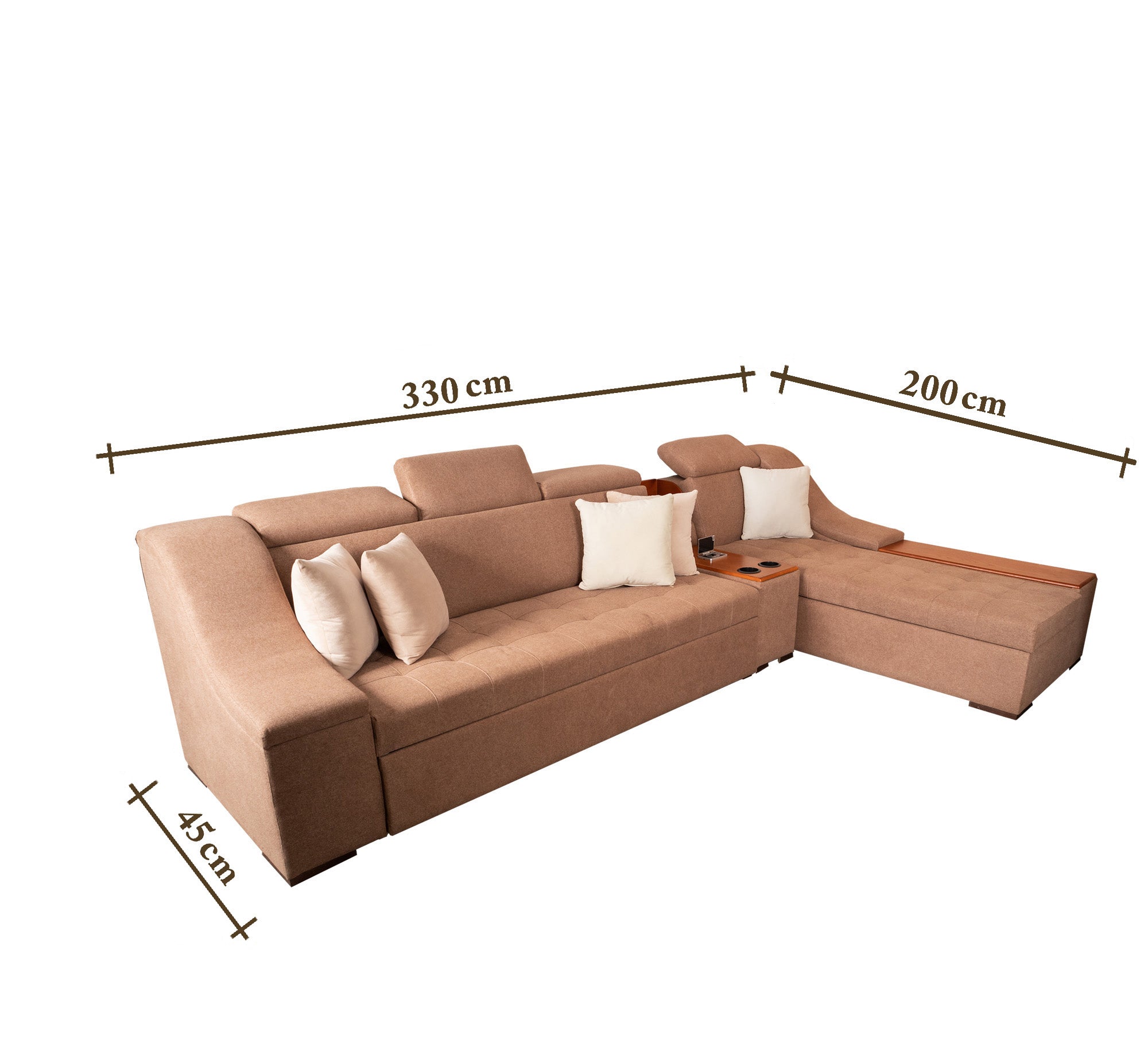 Beige Corner Sofa - Stylish, Spacious, and Cozy - Vitrine Furniture - Living room Sofas