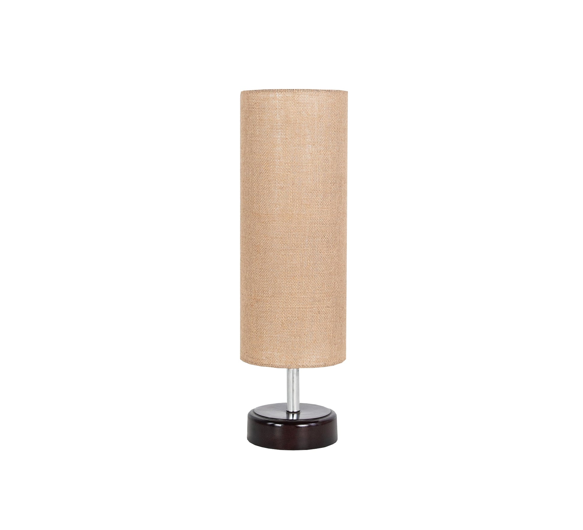 Beige cylindrical lamp with brown base - Vitrine Furniture - Lighting