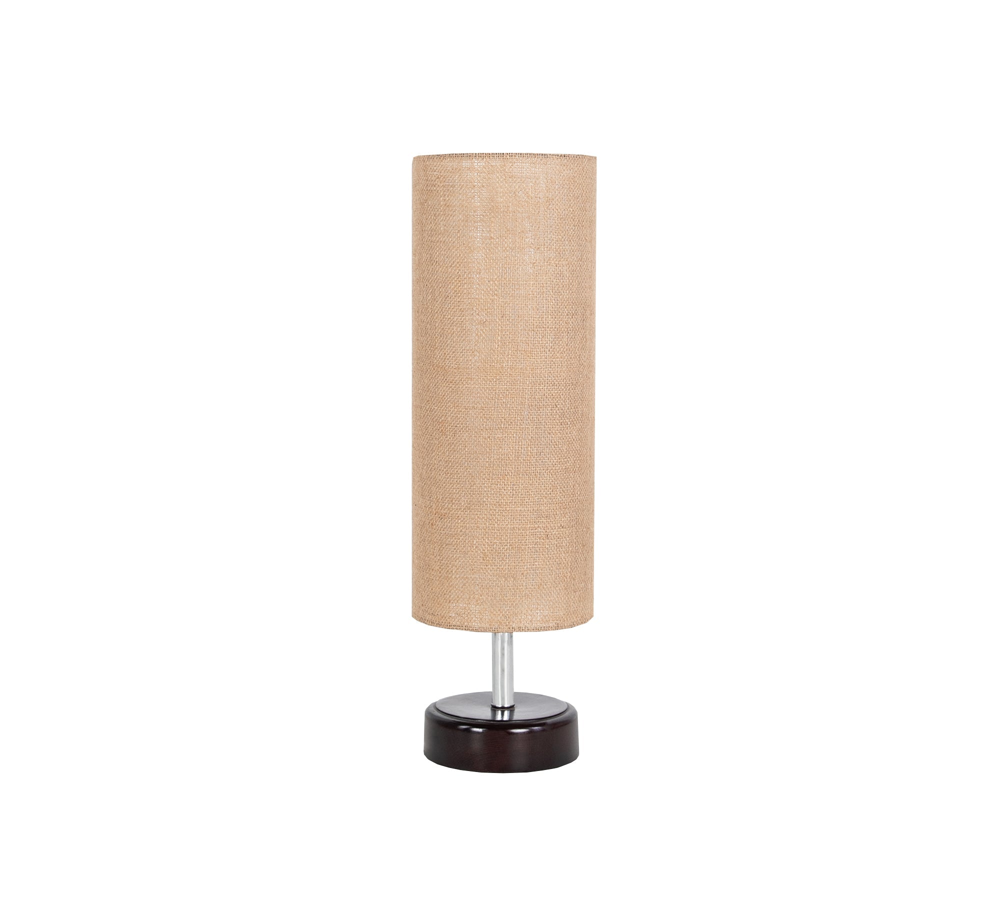 Beige cylindrical lamp with brown base - Vitrine Furniture - Lighting
