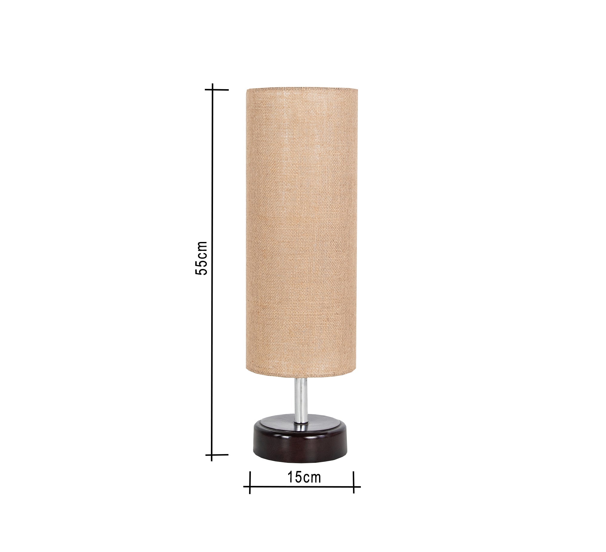 Beige cylindrical lamp with brown base - Vitrine Furniture - Lighting