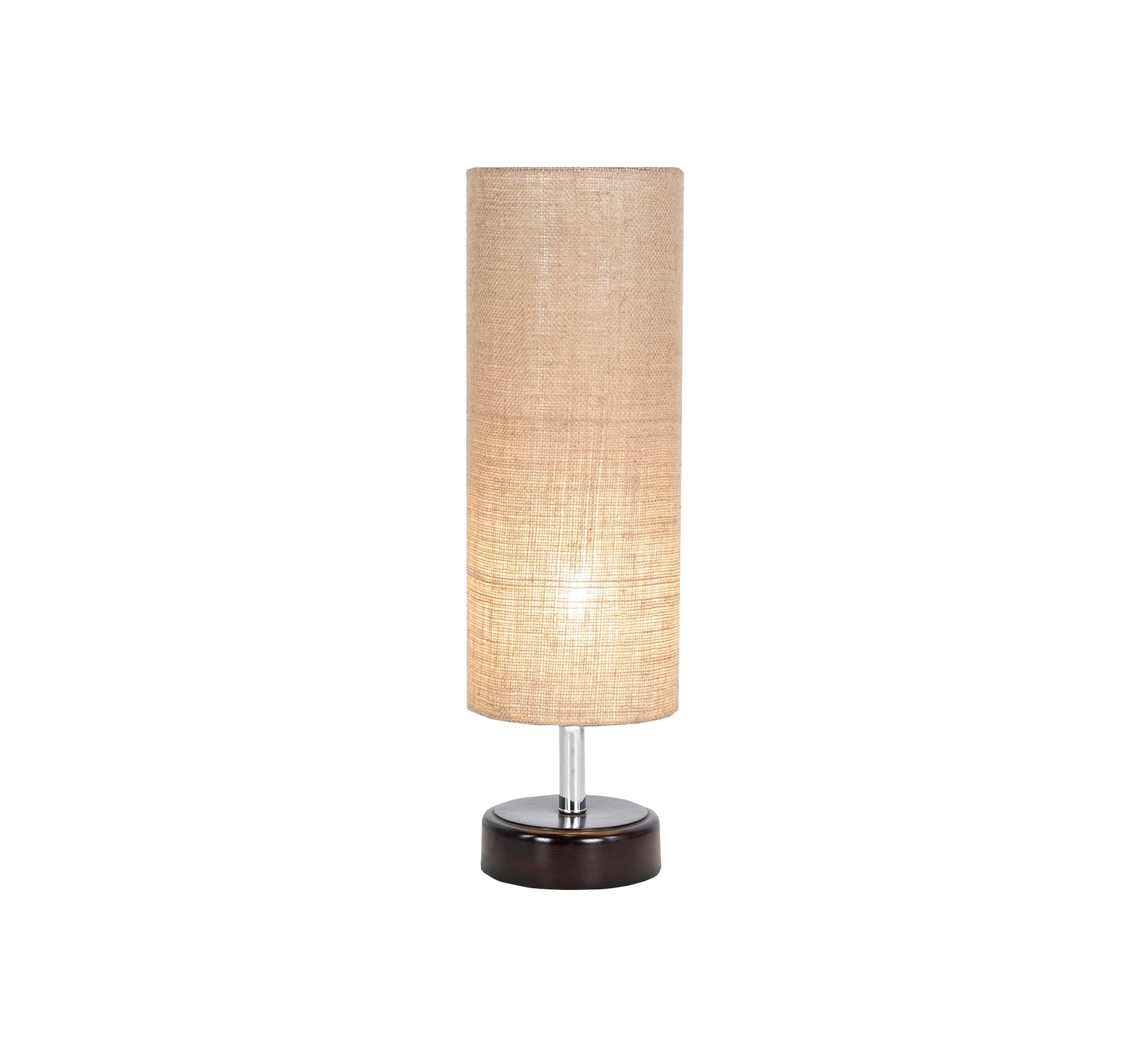 Beige cylindrical lamp with brown base - Vitrine Furniture - Lighting