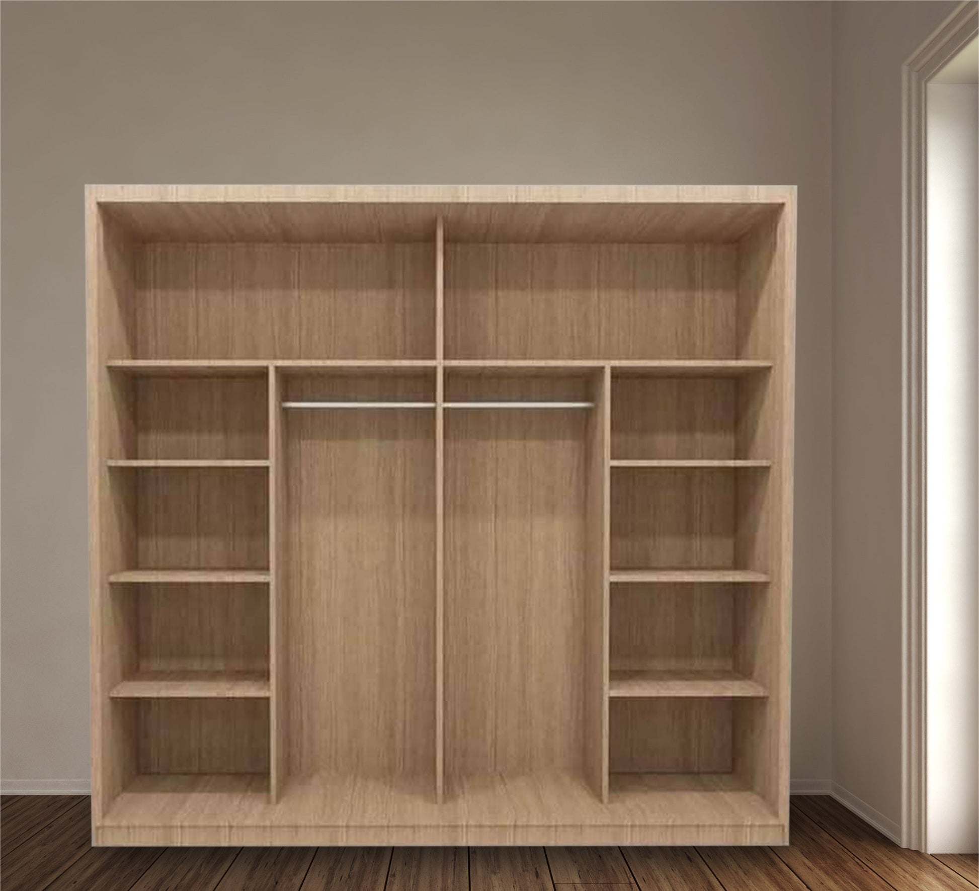 Beige Elegance Wardrobe in Sleek & Minimalistic Design - Vitrine Furniture - Furniture