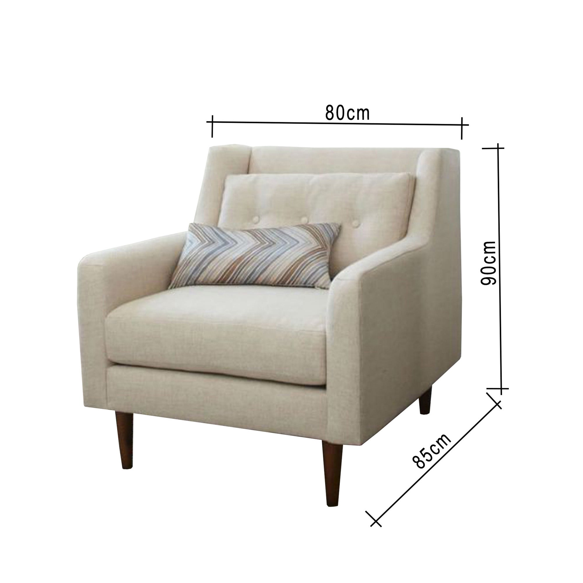 Beige footstool with thin armrests - Vitrine Furniture - Chairs & Chaise lounge